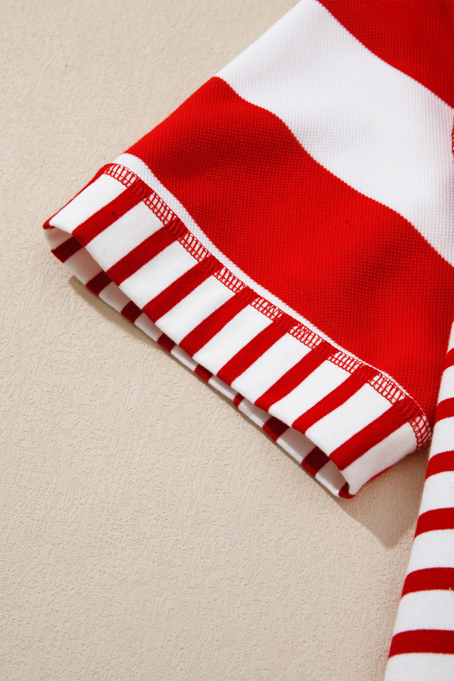 Sequin Bow Patriotic Half Sleeve Top – Red Stripe