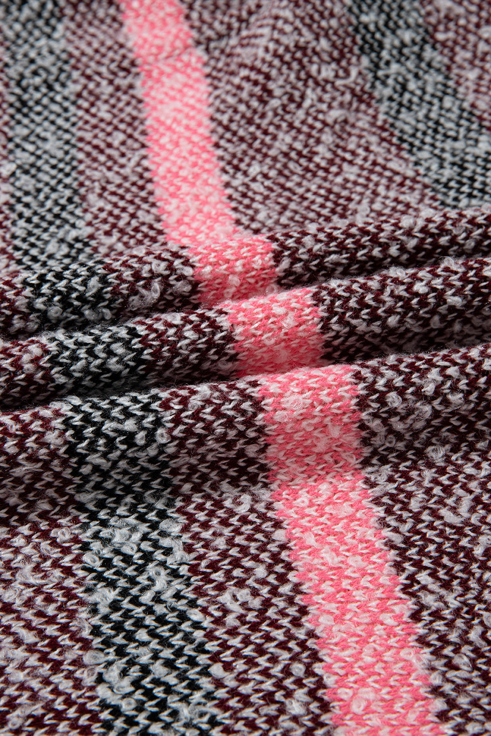 Multicolour Colour Block Striped Side Open Front Cardigan - eAura