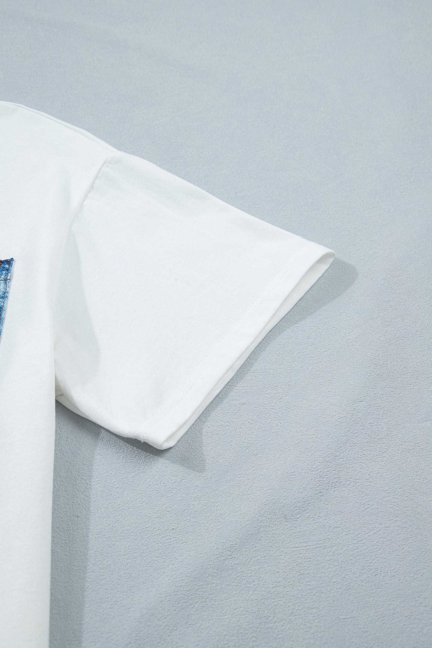 Colour Block Chest Pocket Patched Casual Short Sleeve Top