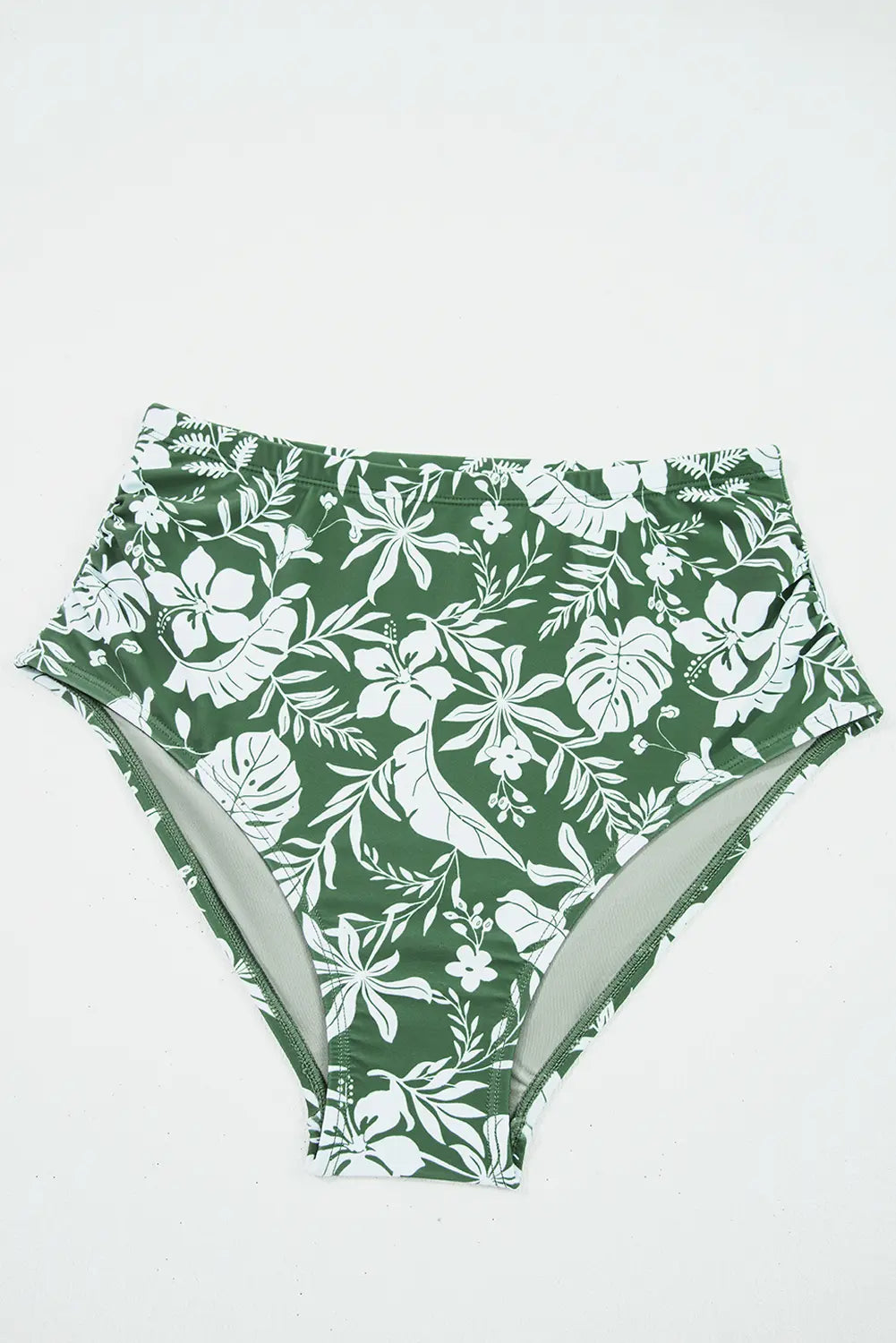 O-ring Knot Back Straps Ricrac Trim V Neck Tankini Contrast Printed Swim Short 2pcs Set – Four Leaf Clover