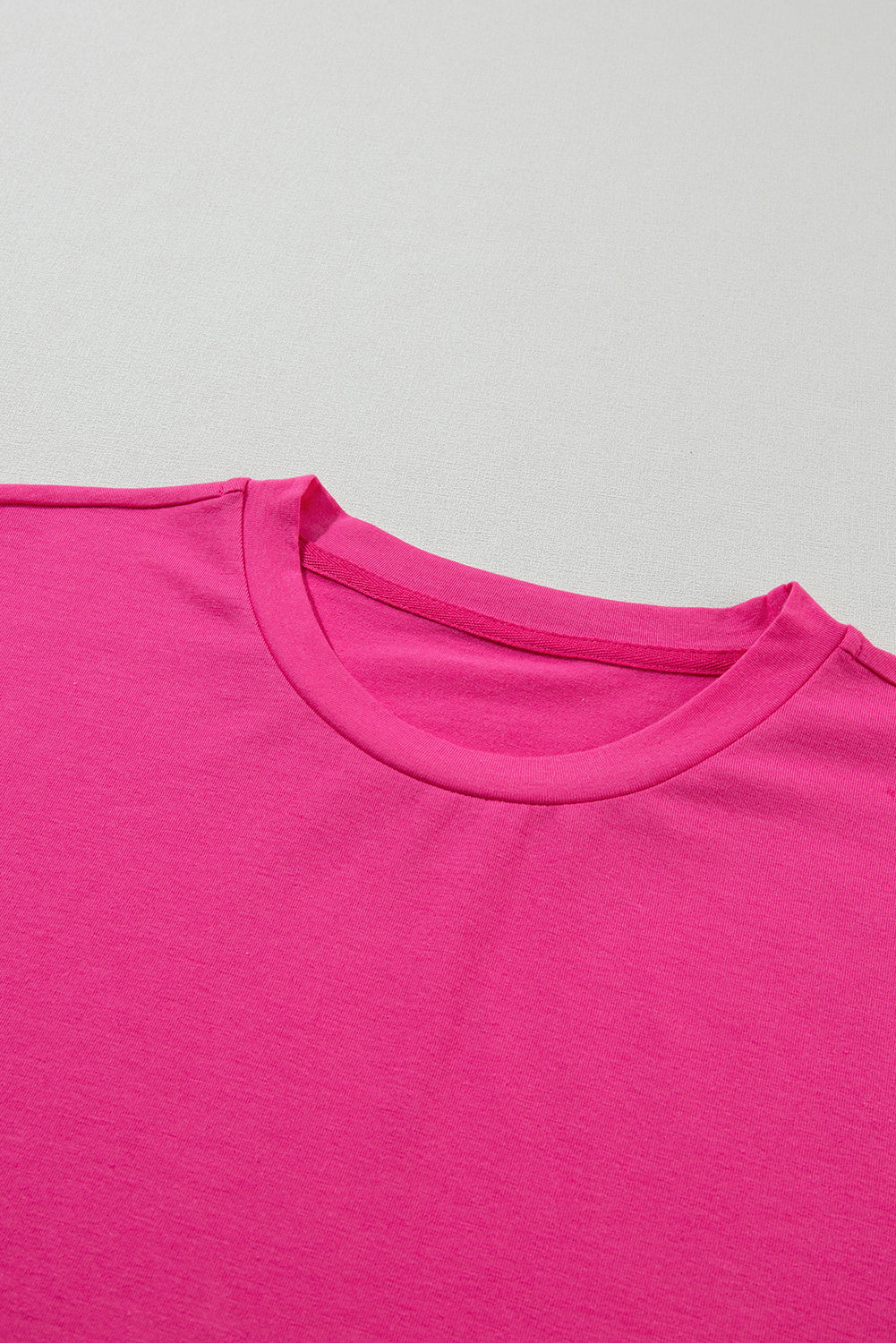 Casual Plain Crew Neck Tee T-Shirt