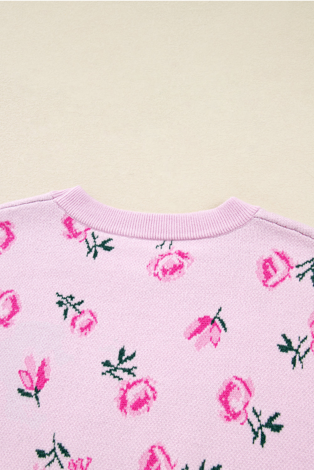 Floral Print Drop Shoulder Cropped Sweater eAura