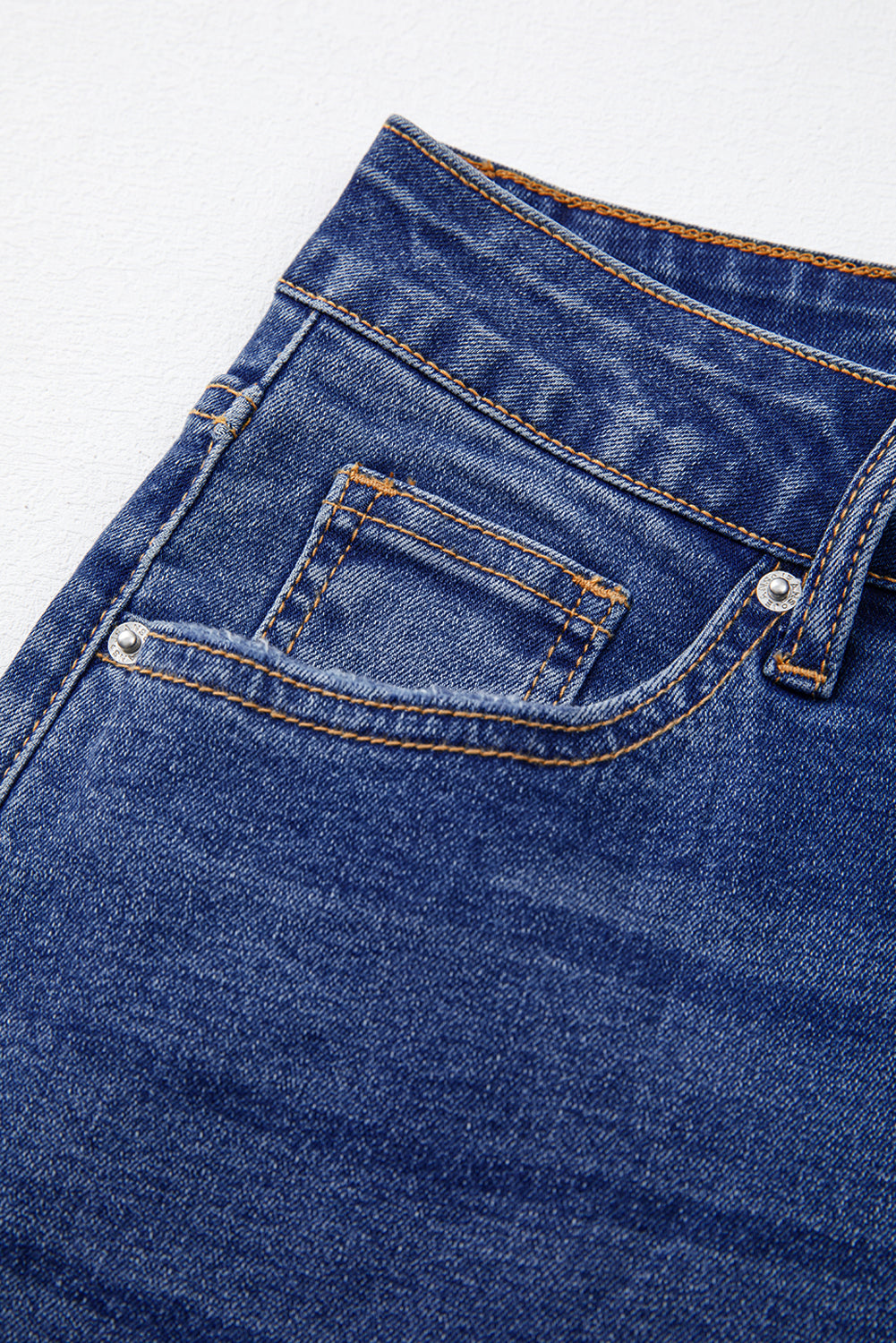 Sky Blue Whiskered Wash Raw Hem Cropped Jeans