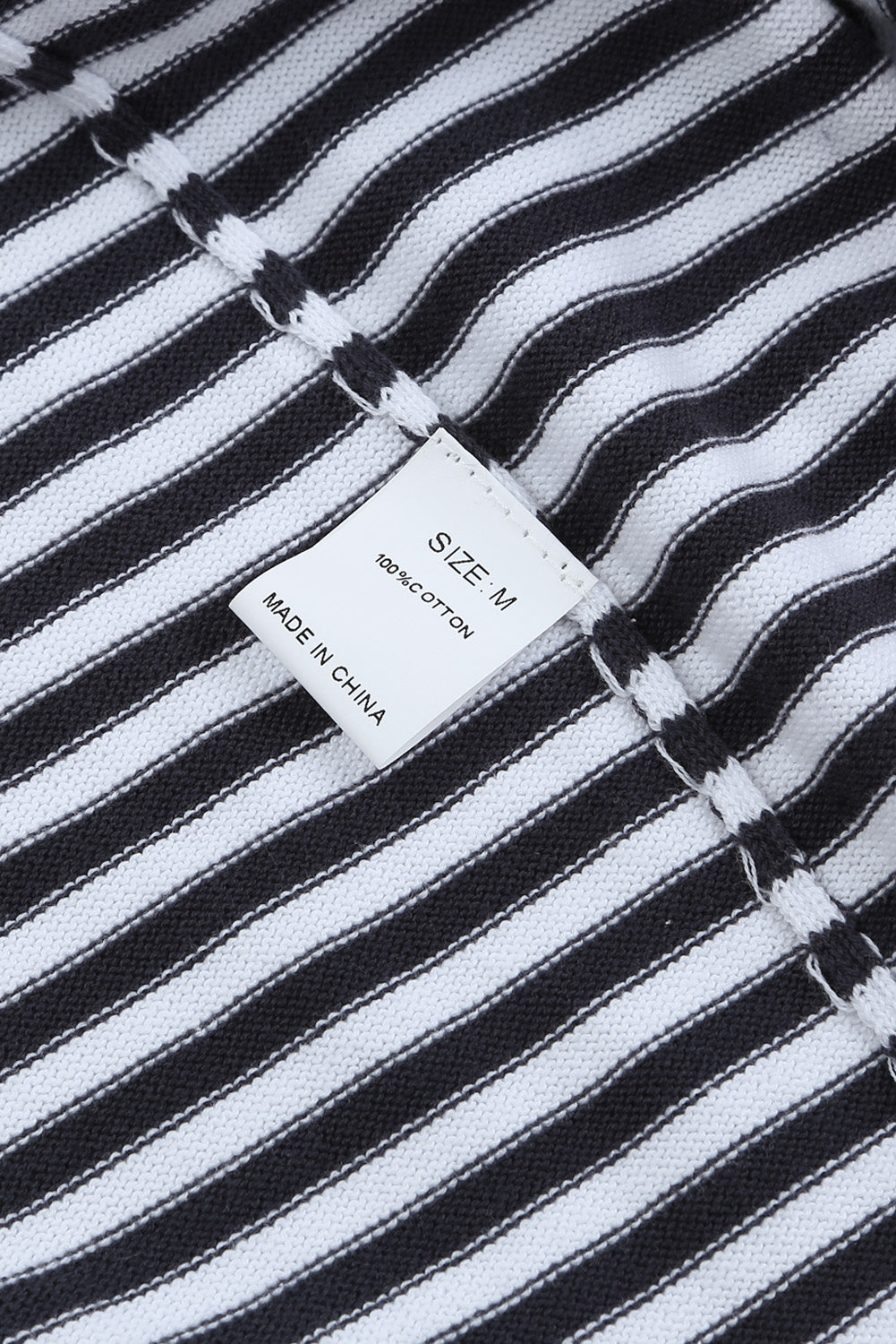 Contrast Trimmed Striped Drop Shoulder Sweater eAura