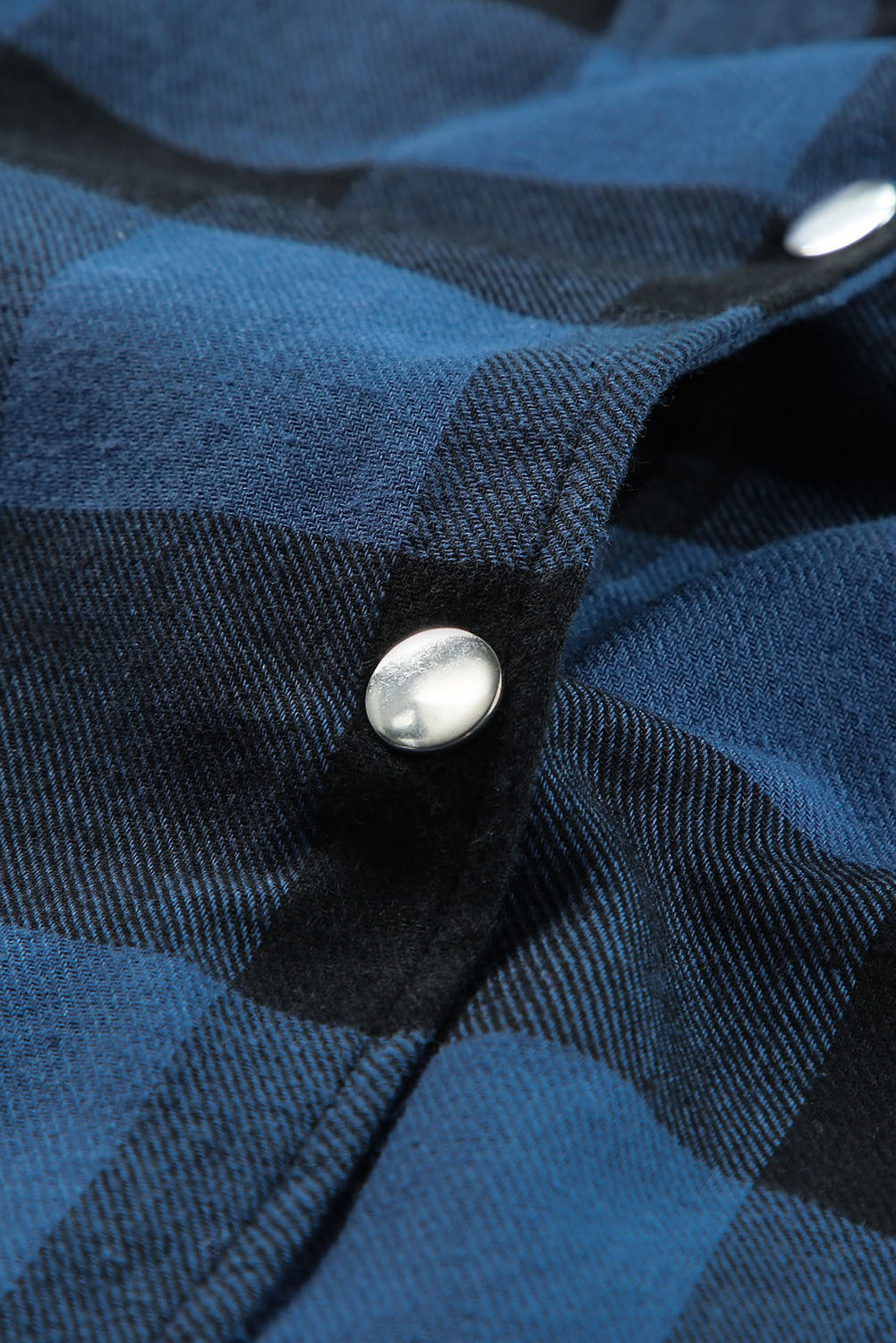 Black Turn-down Collar Plaid Shirt Coat eAura