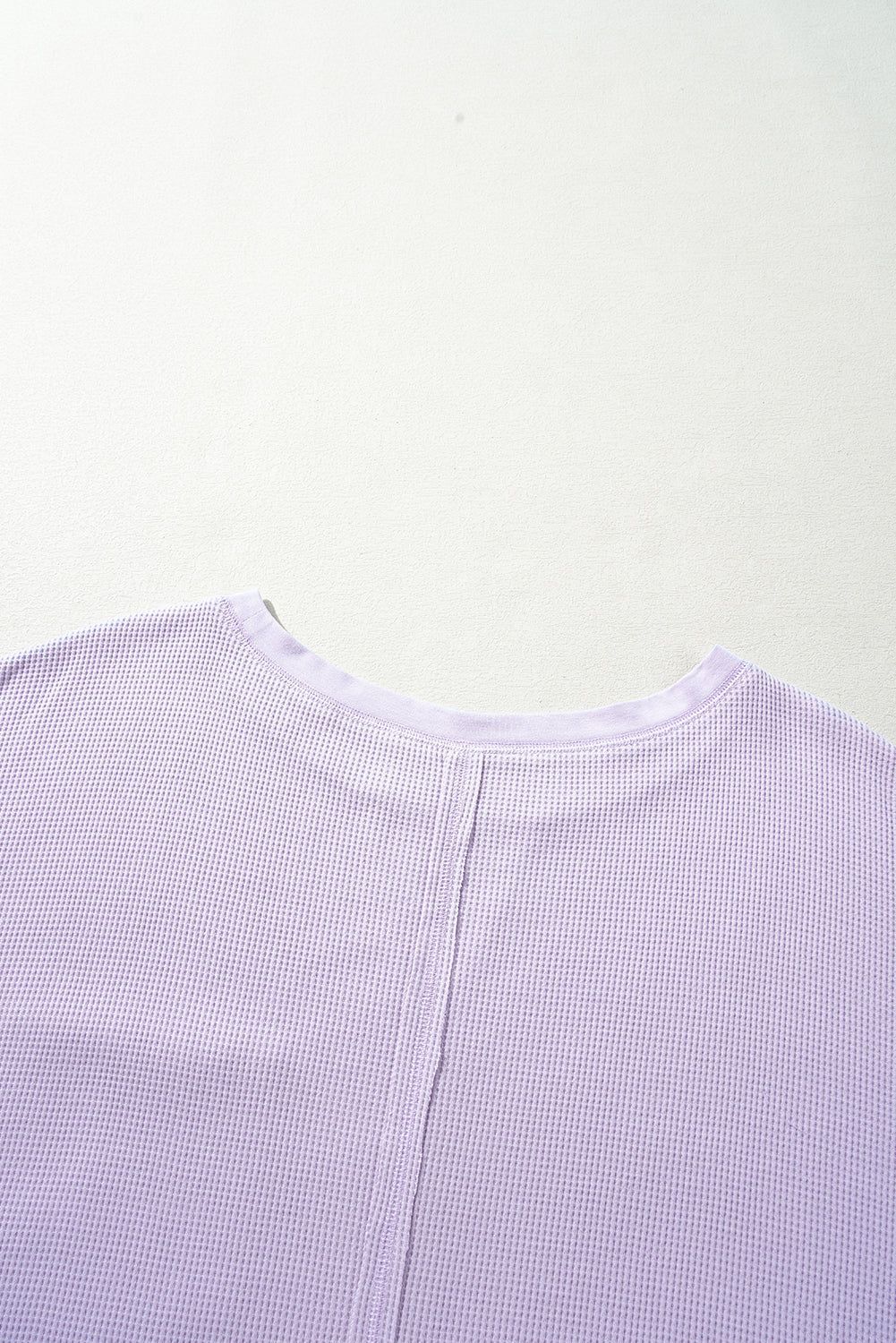 Orchid Petal Waffle Knit Short Sleeve Patched Pocket Plus Size Top BB Fashion Outlet