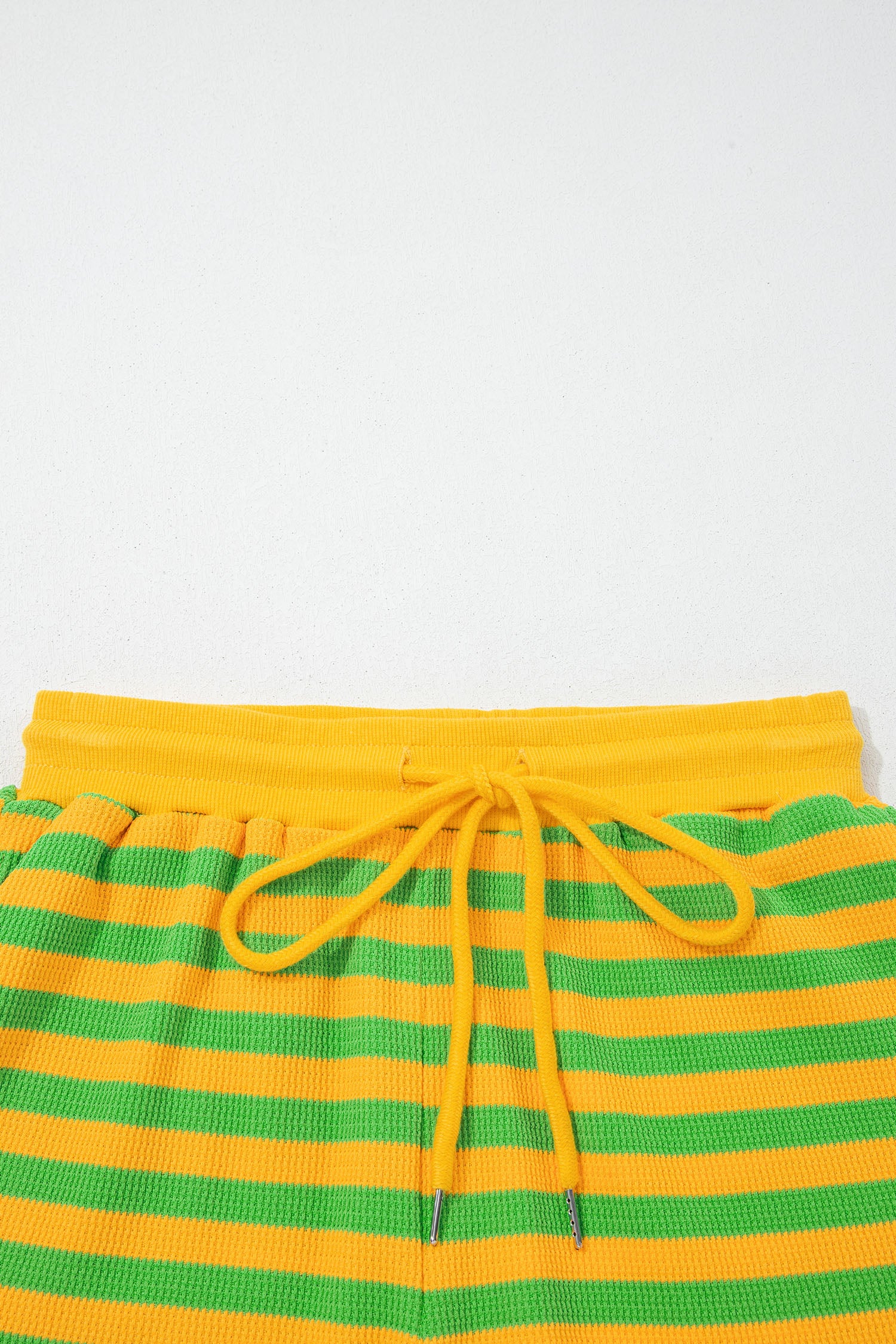 Puff Short Sleeve T Shirt Matching Shorts Set – Green Stripe