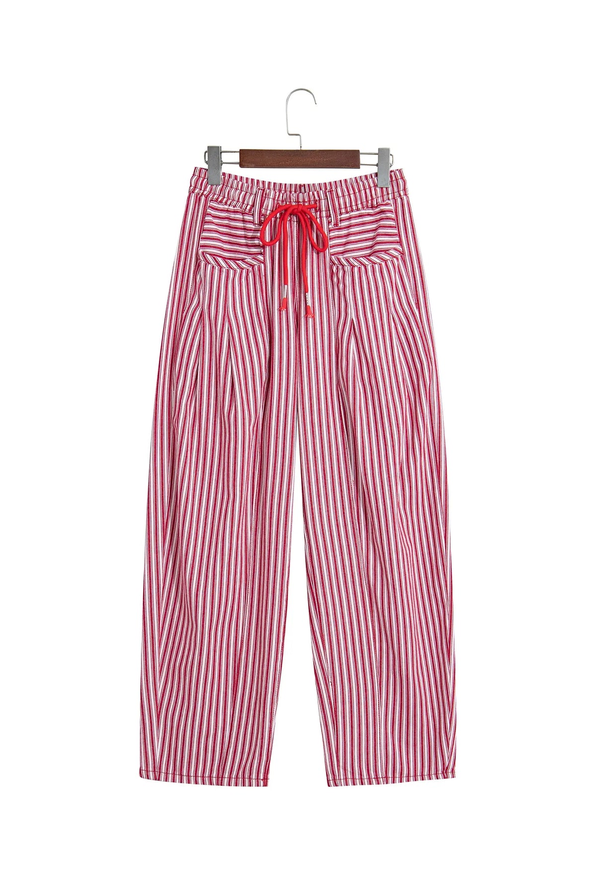 Drawstring Casual Loose Pants – Red Stripe