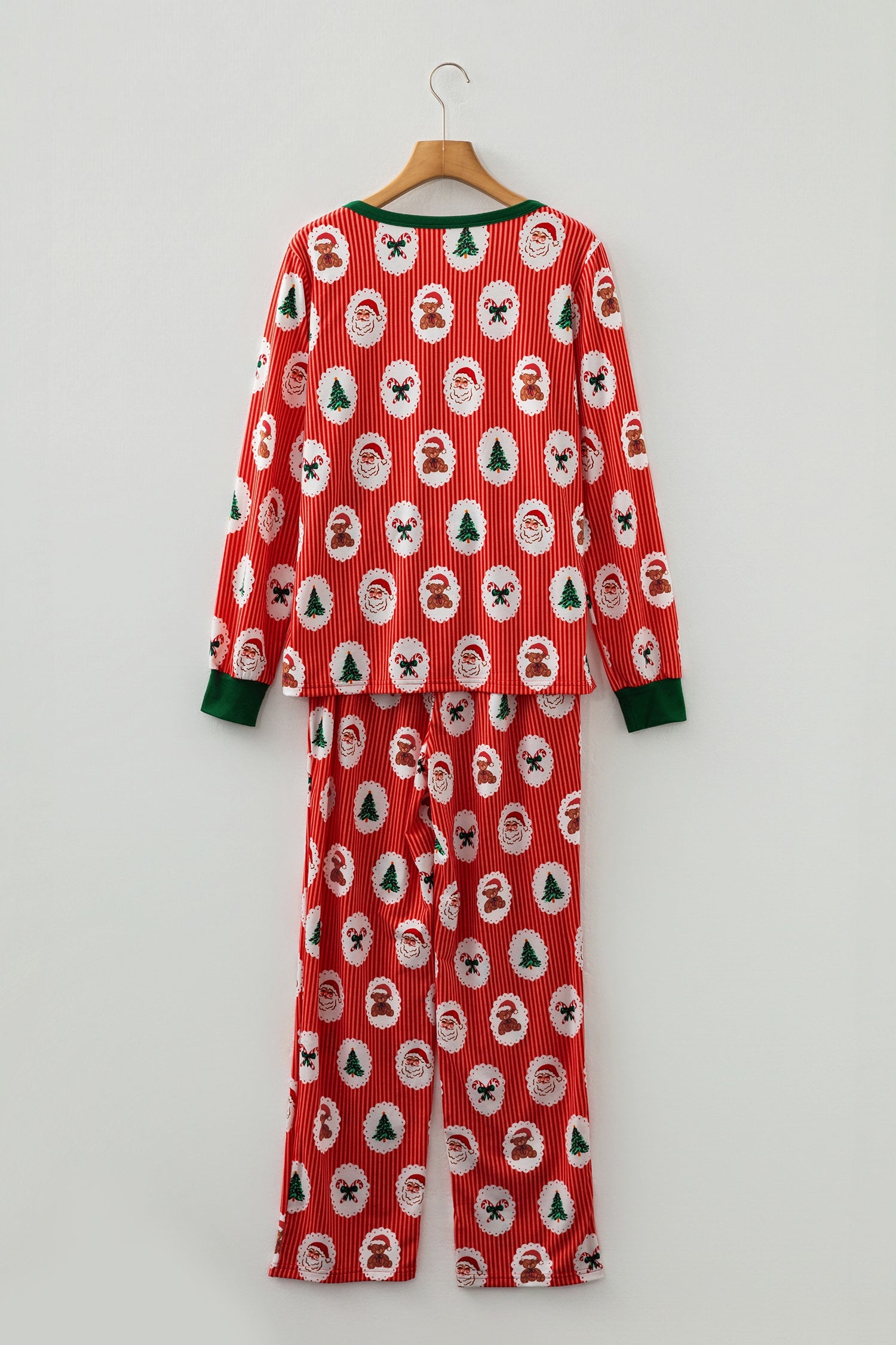 Red Stripe Christmas Fashion Print Pyjama Set - eAura