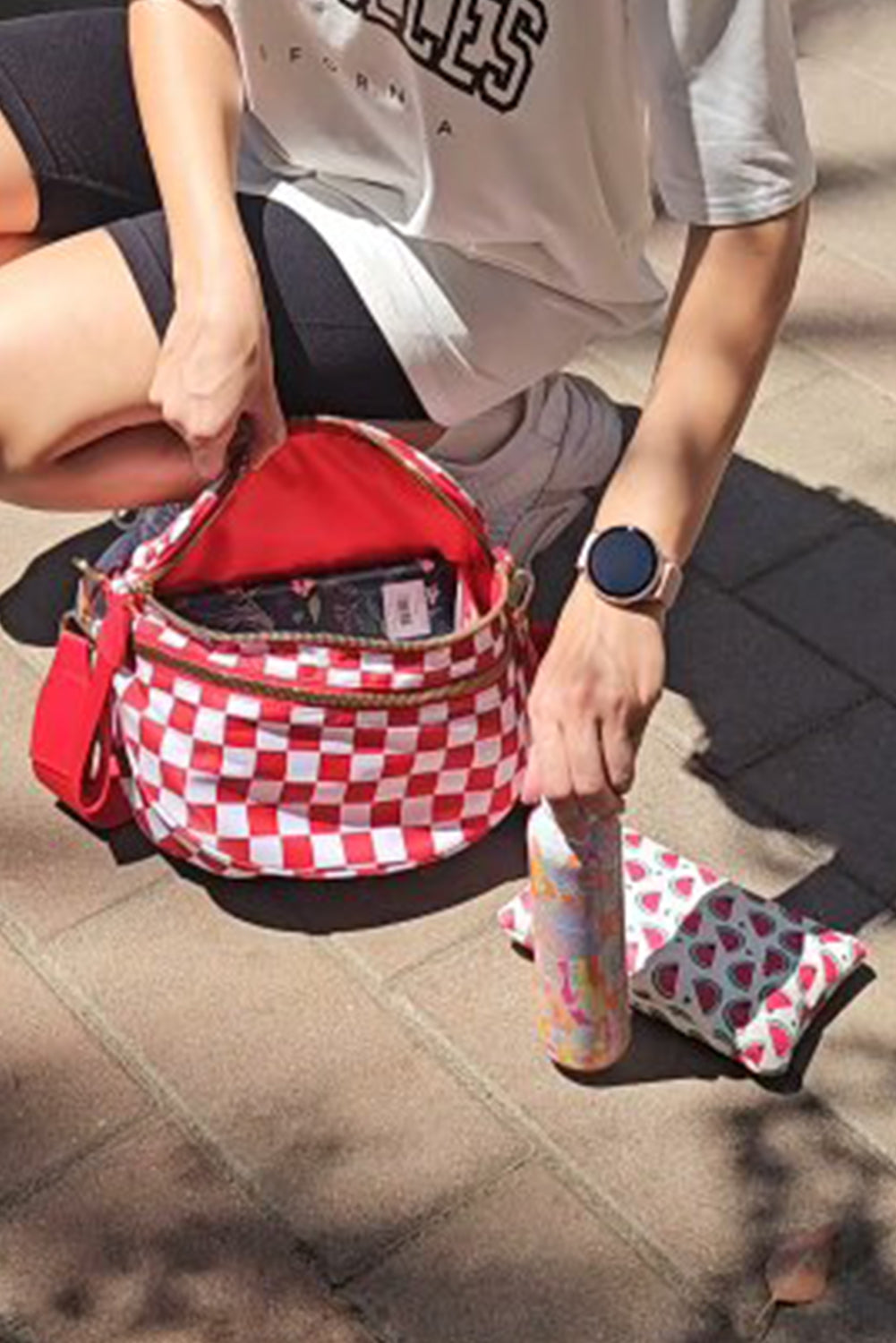 Print Wide Strap Large Crossbody Bag