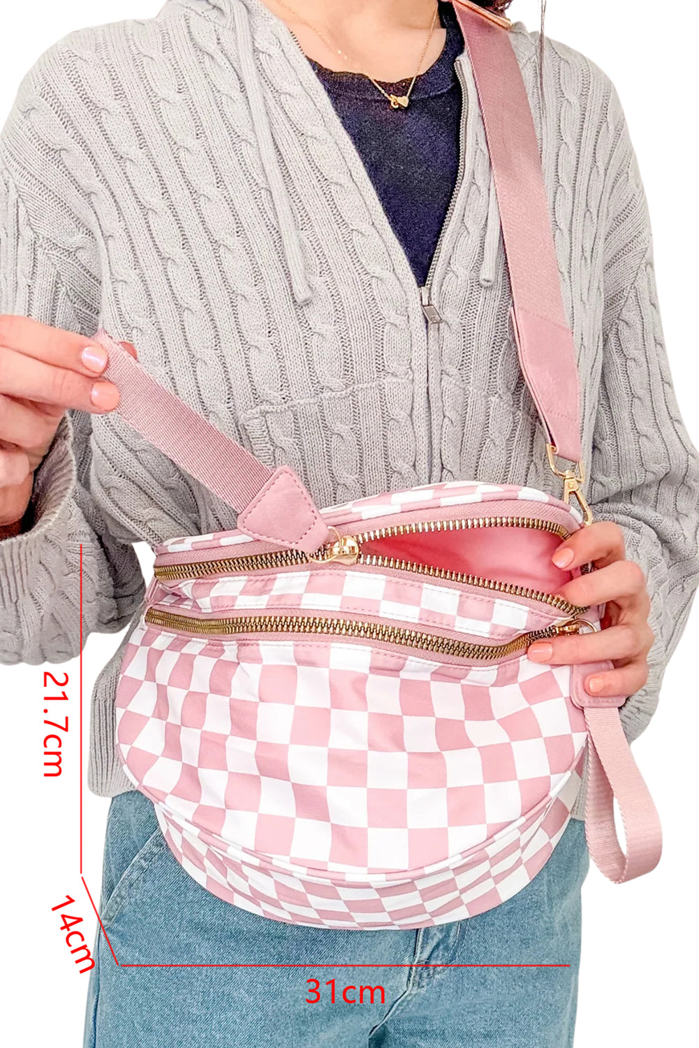 Print Wide Strap Large Crossbody Bag