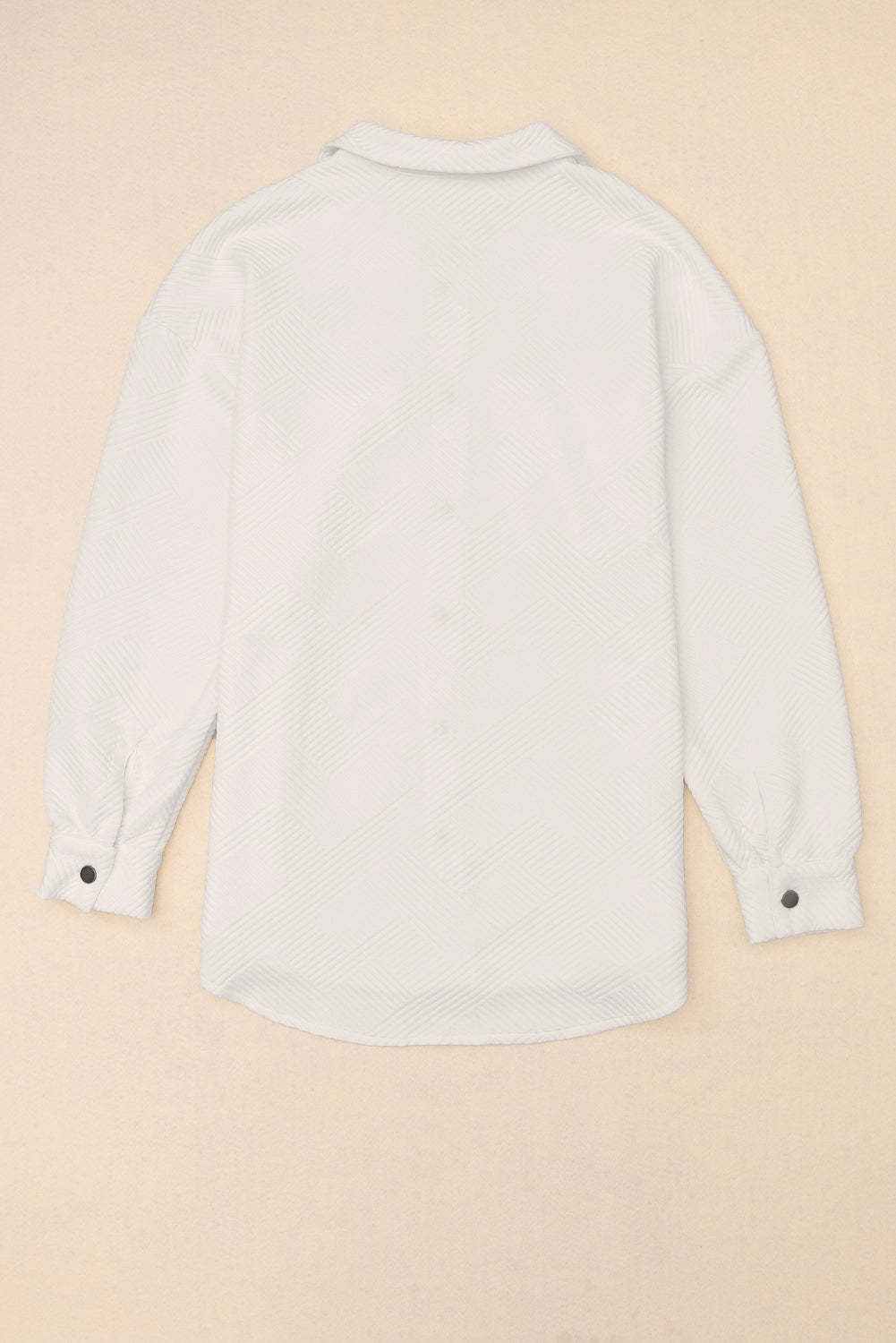 Solid Textured Flap Pocket Buttoned Shacket eAura