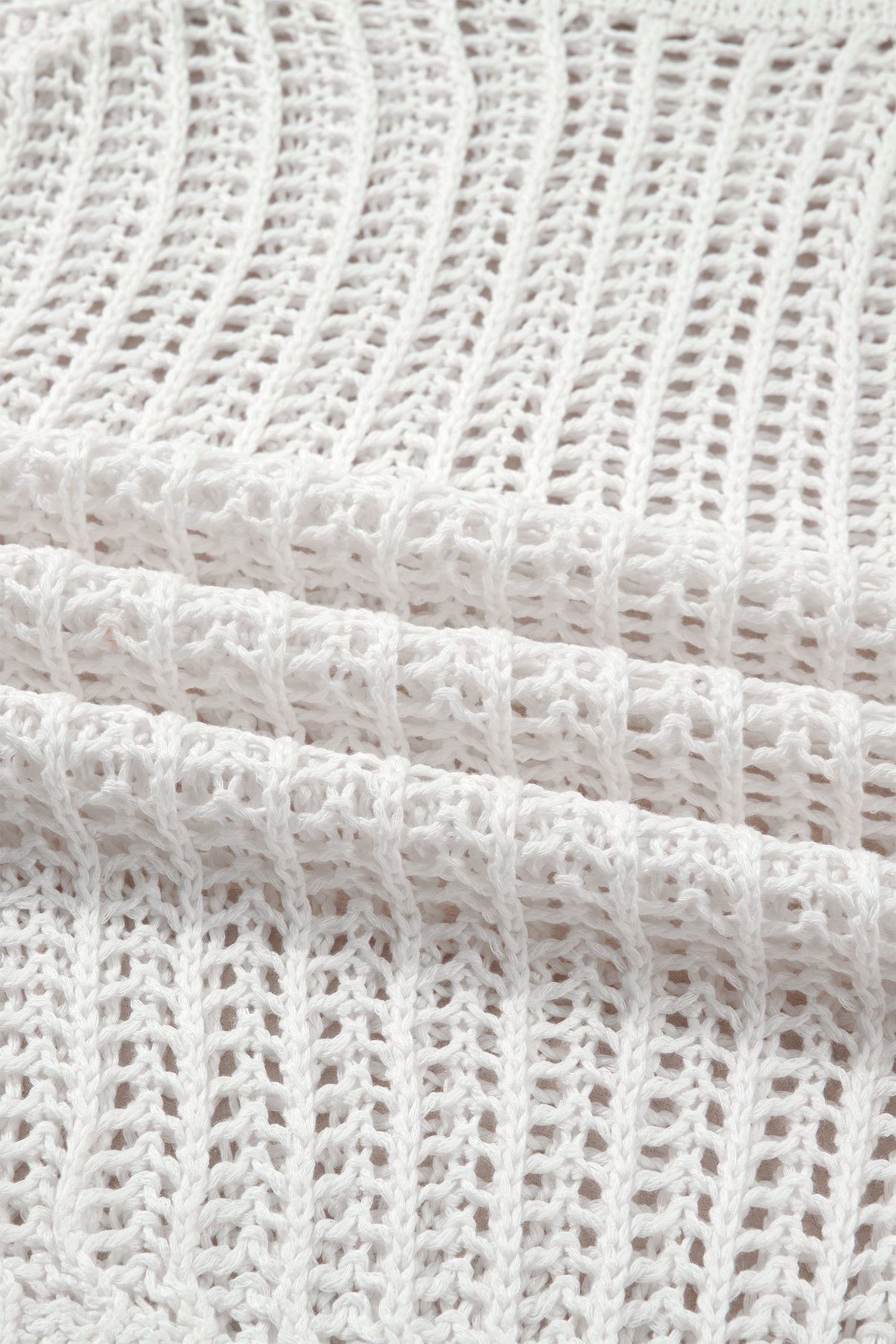 Plus Size Open Knit Bow Tie Short Sleeve Sweater - eAura