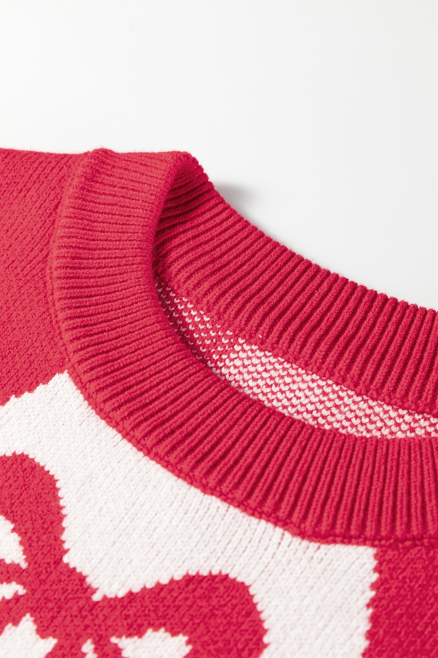 Black Bow Print 2-tone Rhombus Knit Loose Sweater - eAura