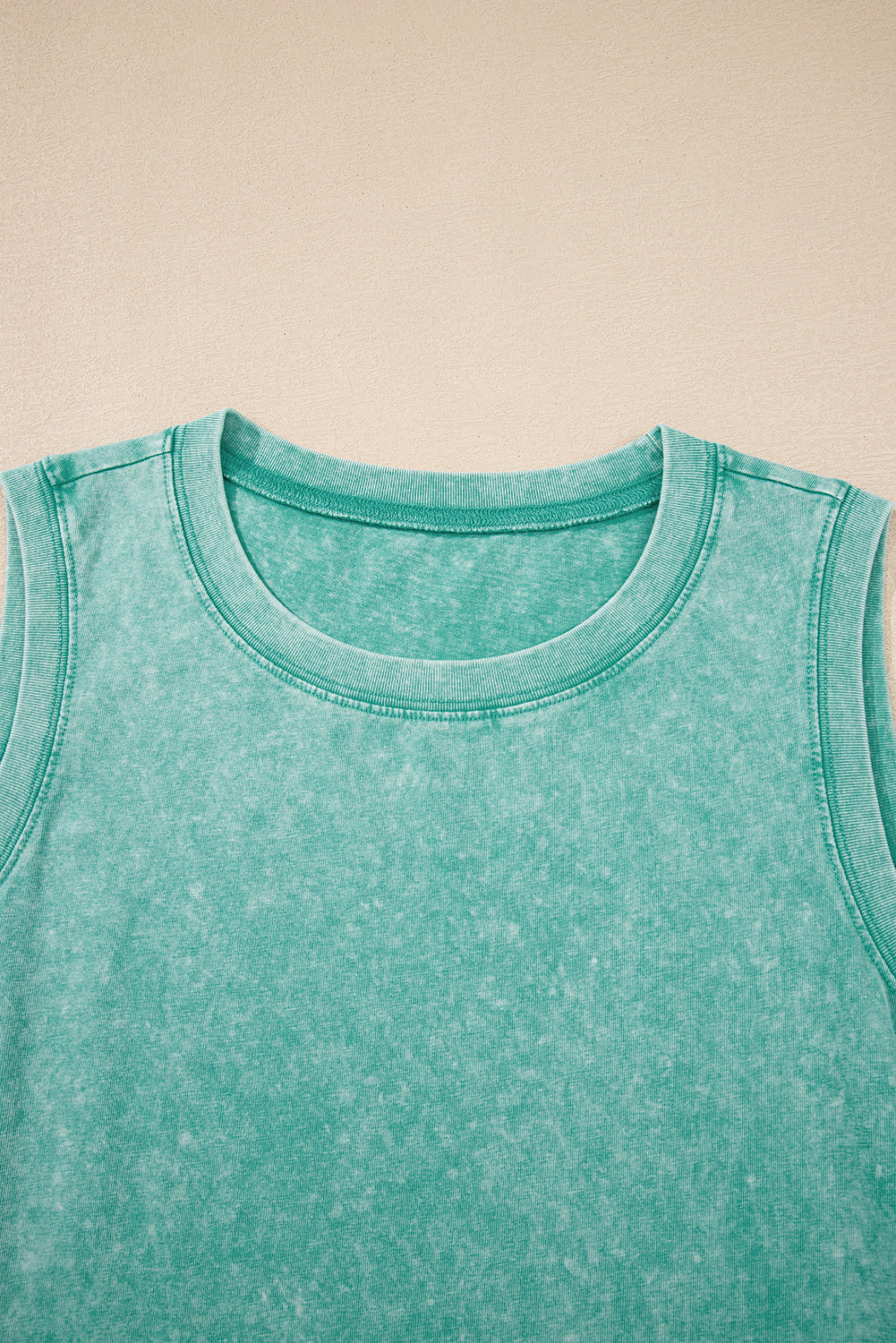 Mineral Wash Sleeveless Mini Dress with Pockets eAura