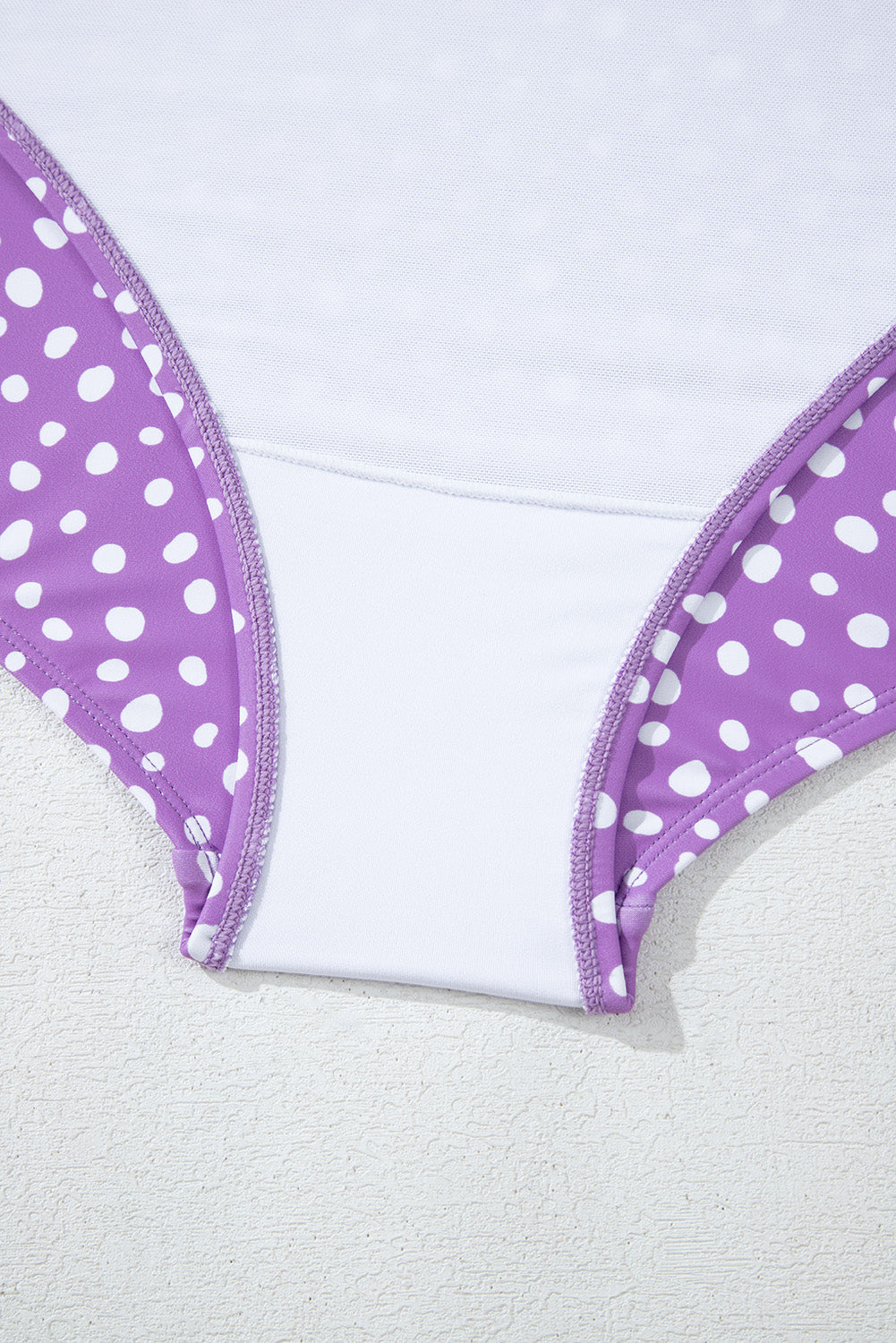 Purple Plus Size Polka Dot Print Ruffled Knotted V Neck Tankini Set BB Fashion Outlet