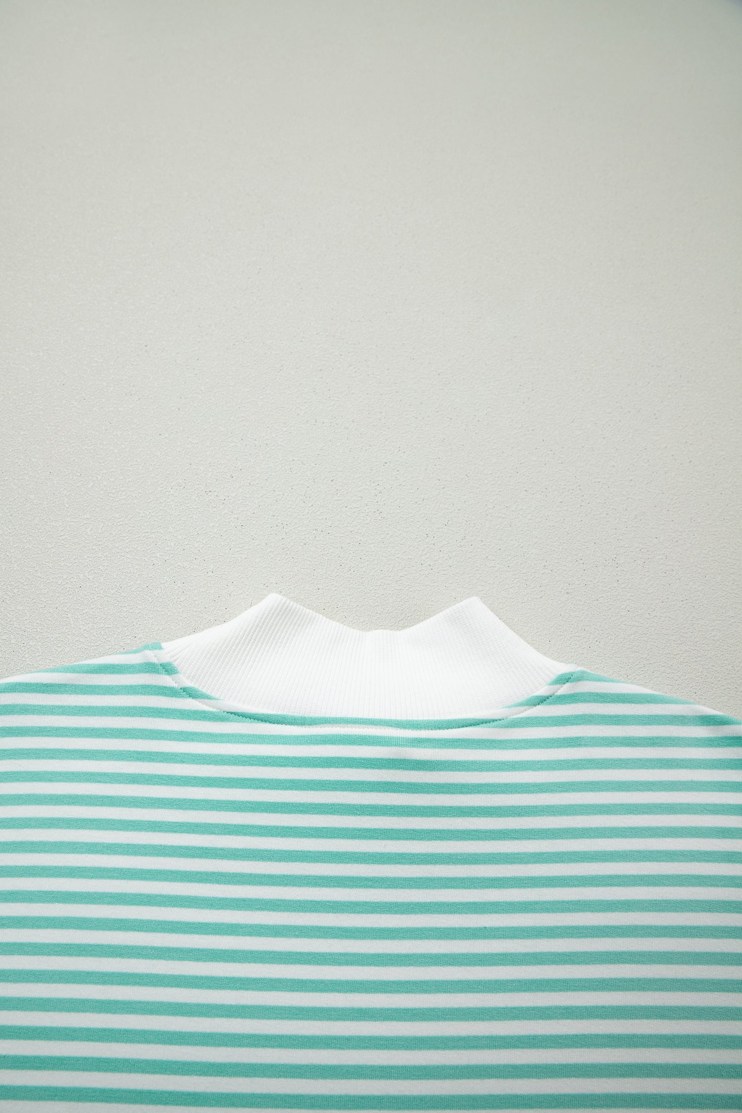 Stripe Oversize Mock Neck Sweatshirt and Shorts Set