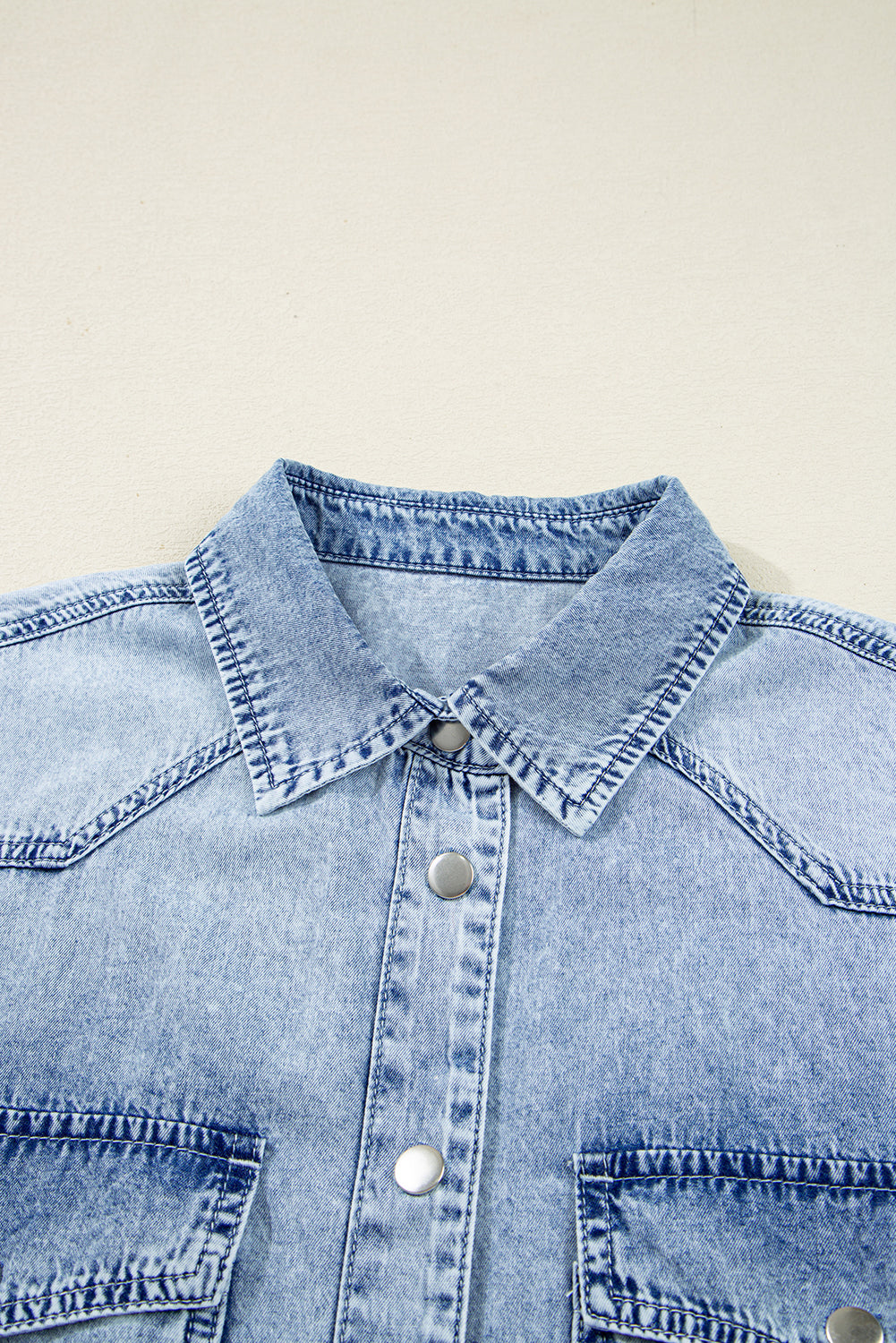 Beau Blue Chest Pocket Raw Hem Denim Baggy Shirt Dress Dear-Lover Dropshipping