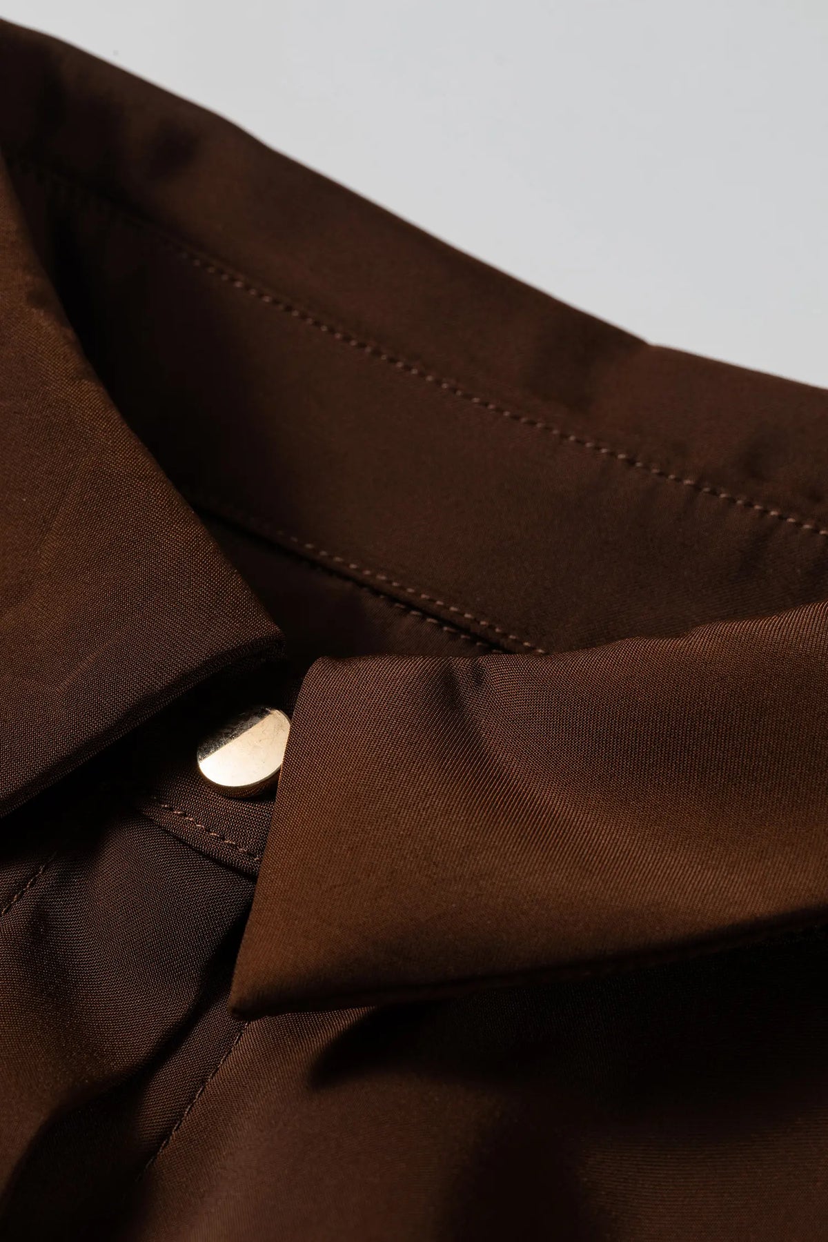 Coffee Multi Button Decoration Tab Long Sleeve Casual Shirt – Brown