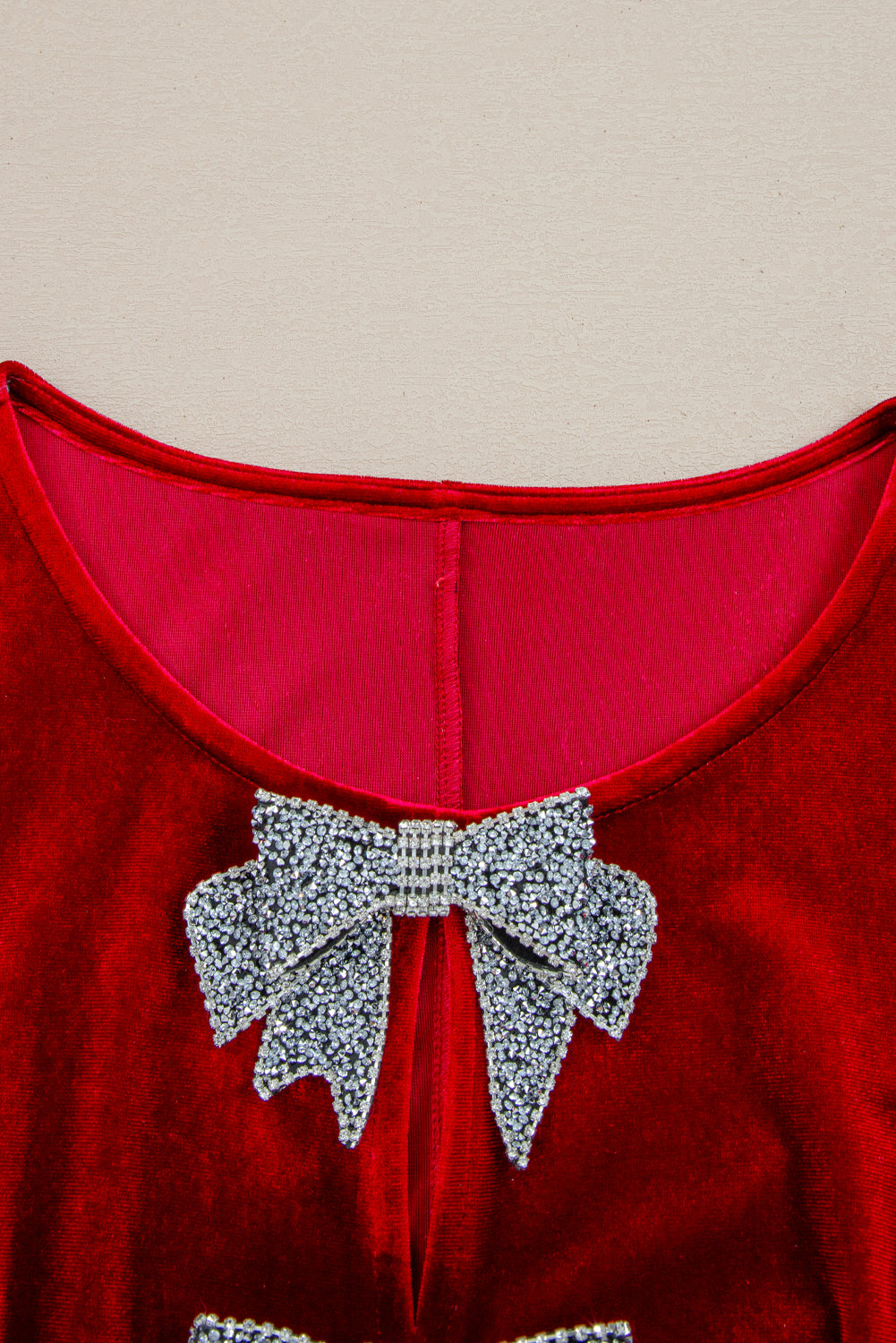 Bowknot Decor High Waist Velvet Mini Dress - eAura