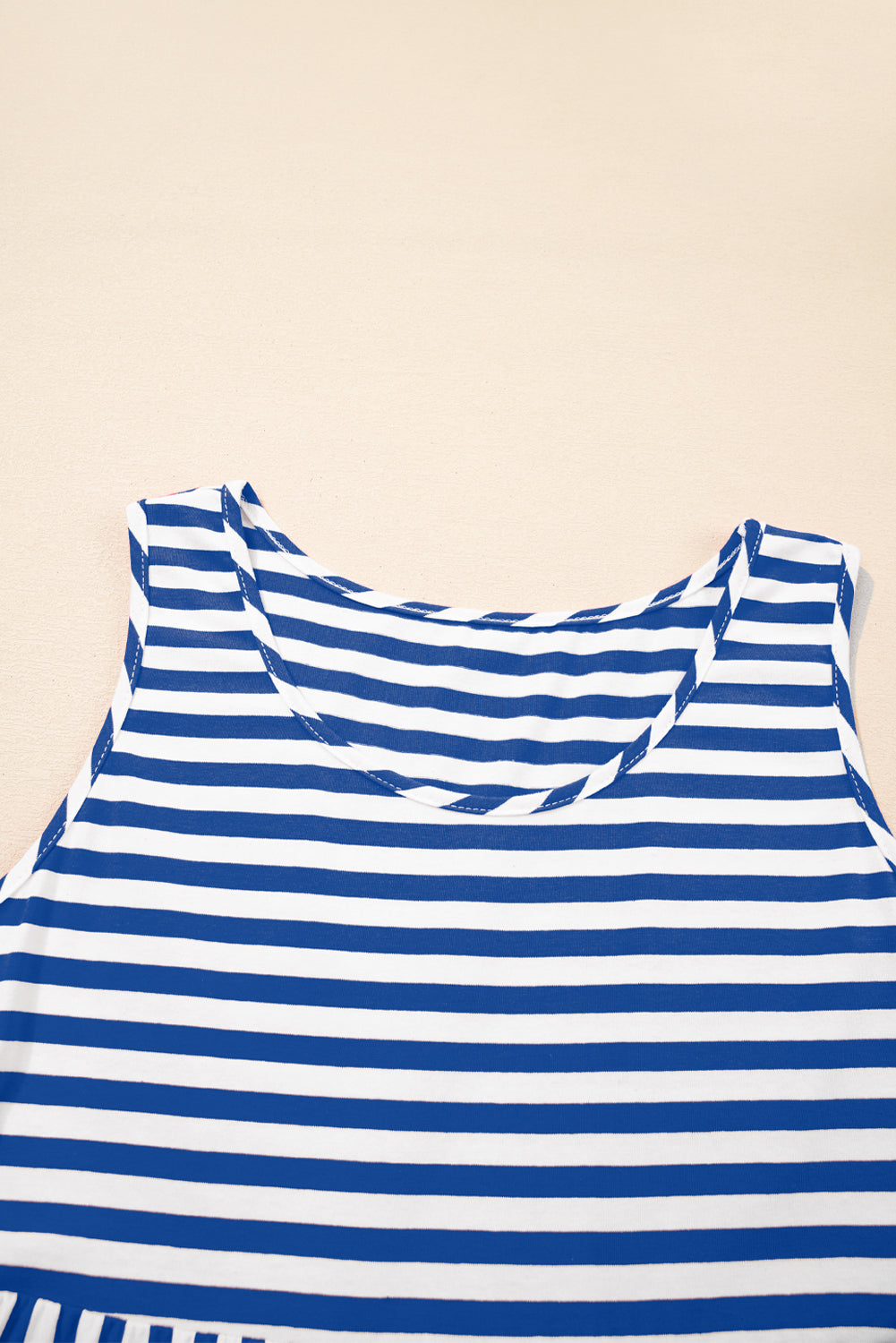 Stripe U-Neck Sleeveless Loose Fit Mini Dress eAura