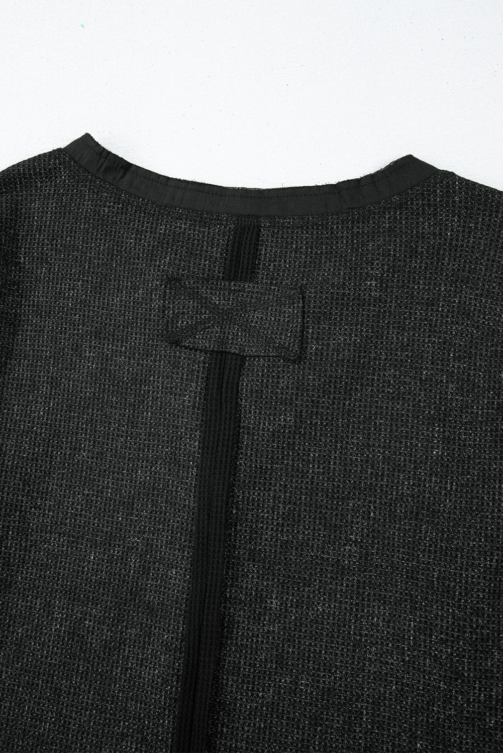 Smoke Green Acid Wash Waffle Knit Buttoned Neckline Long Sleeve Top Beagle Boutique Fashion Outlet