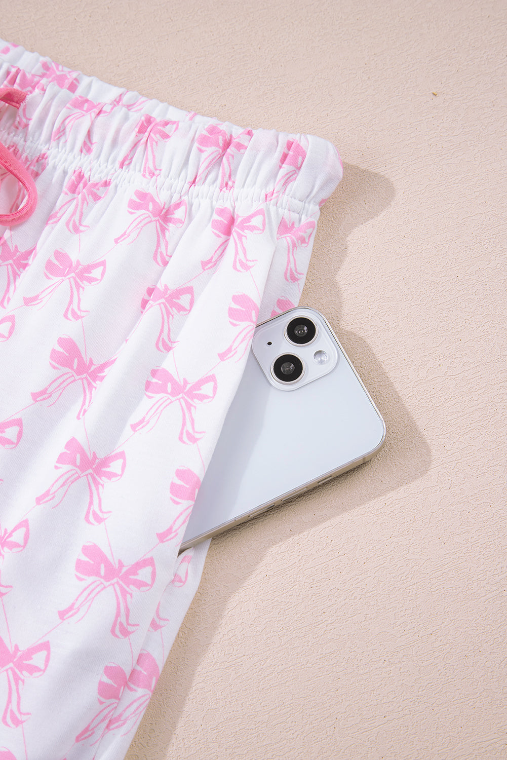 Bow Print Long Sleeve Soft Pyjama Set - eAura