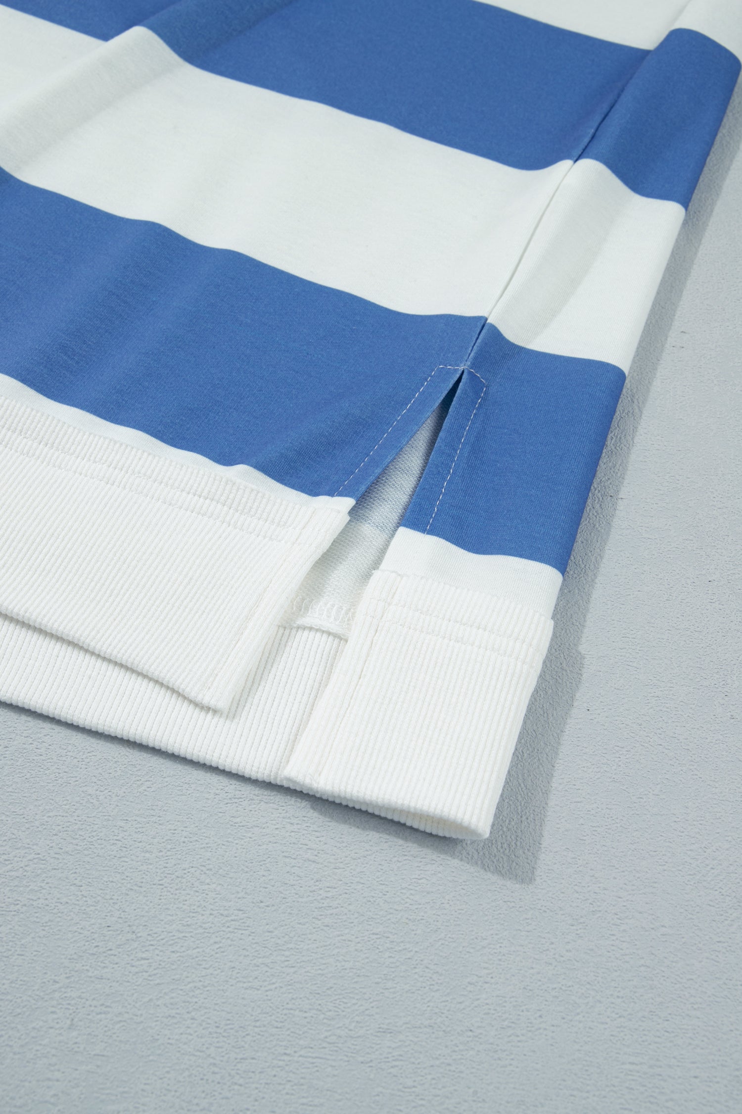 Raw Seam Shoulder Detail Casual Tee Dress – Blue Stripe