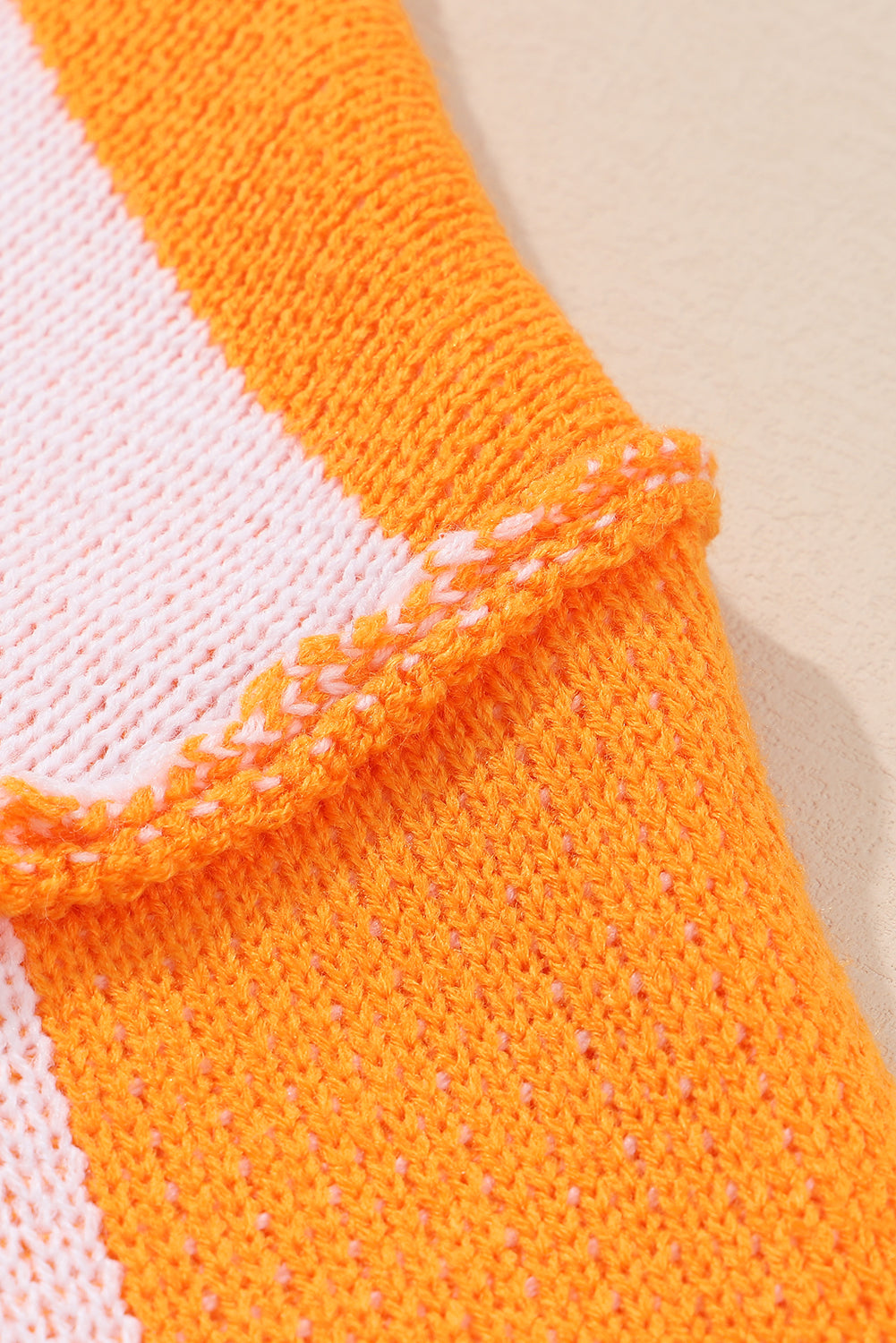 Orange Checkered Bishop Sleeve Sweater eAura