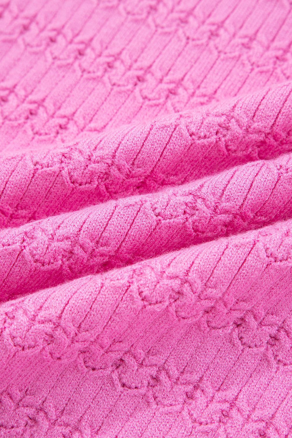 Pattern Knit Ribbed Cuffs Sweater - eAura