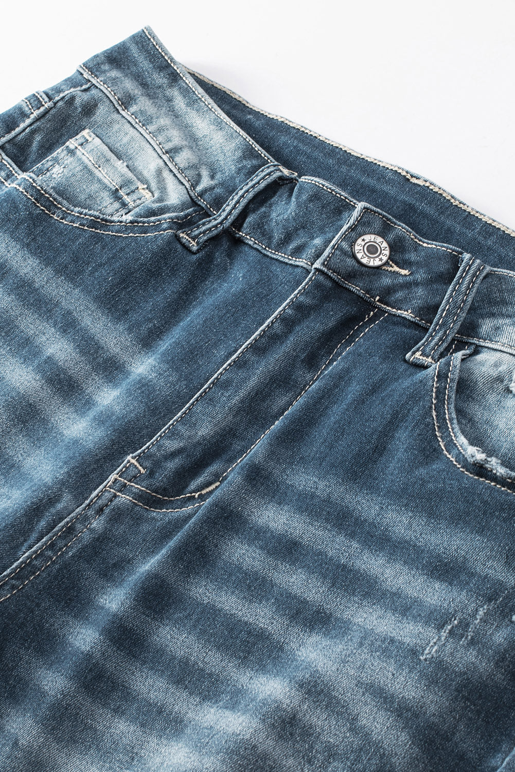 Blue Distressed Ripped Skinny Jeans Beagle Boutique Fashion Outlet