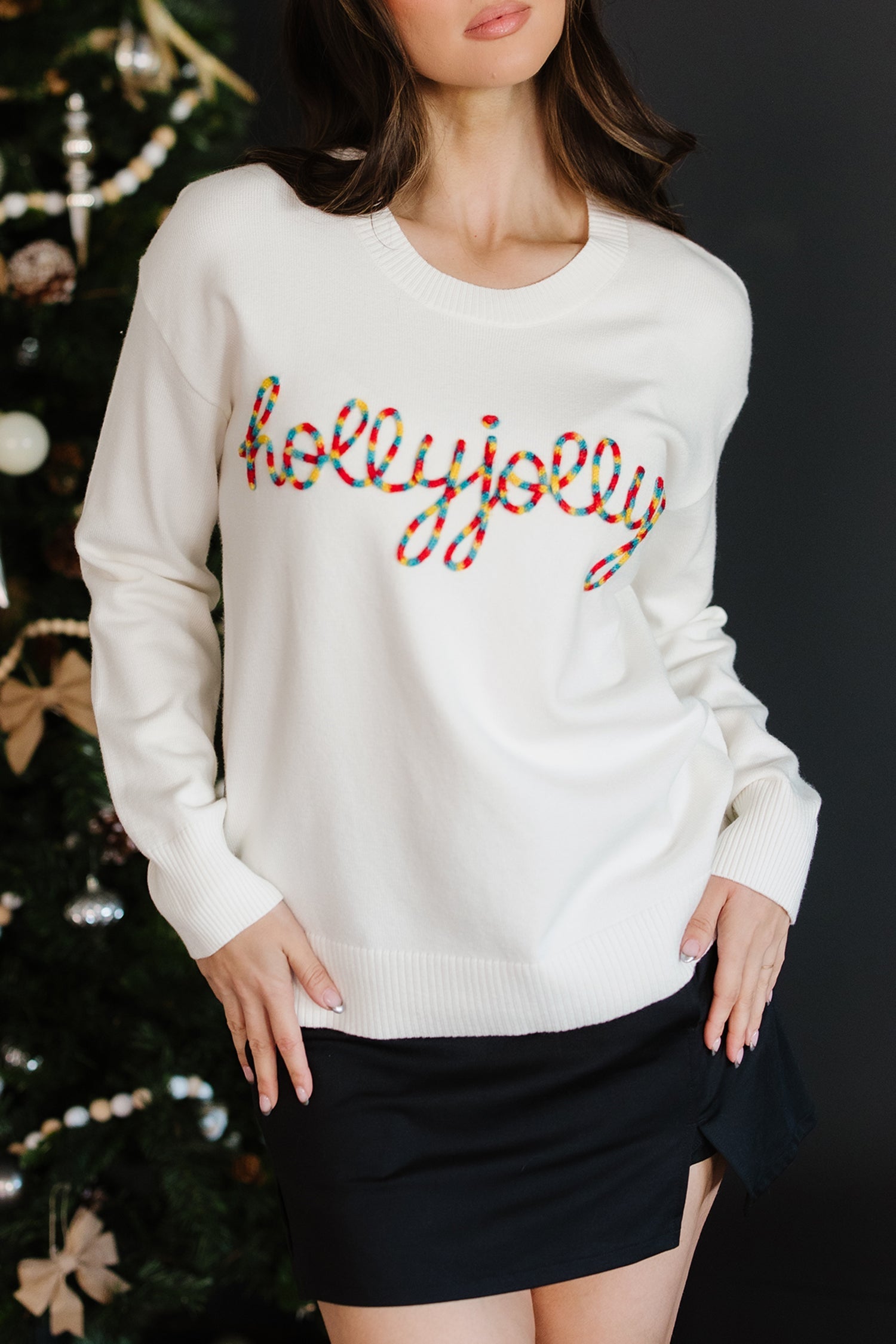 Colourful Holly Jolly Christmas Knit Loose Sweater - Sweaters & Cardigans/Sweaters