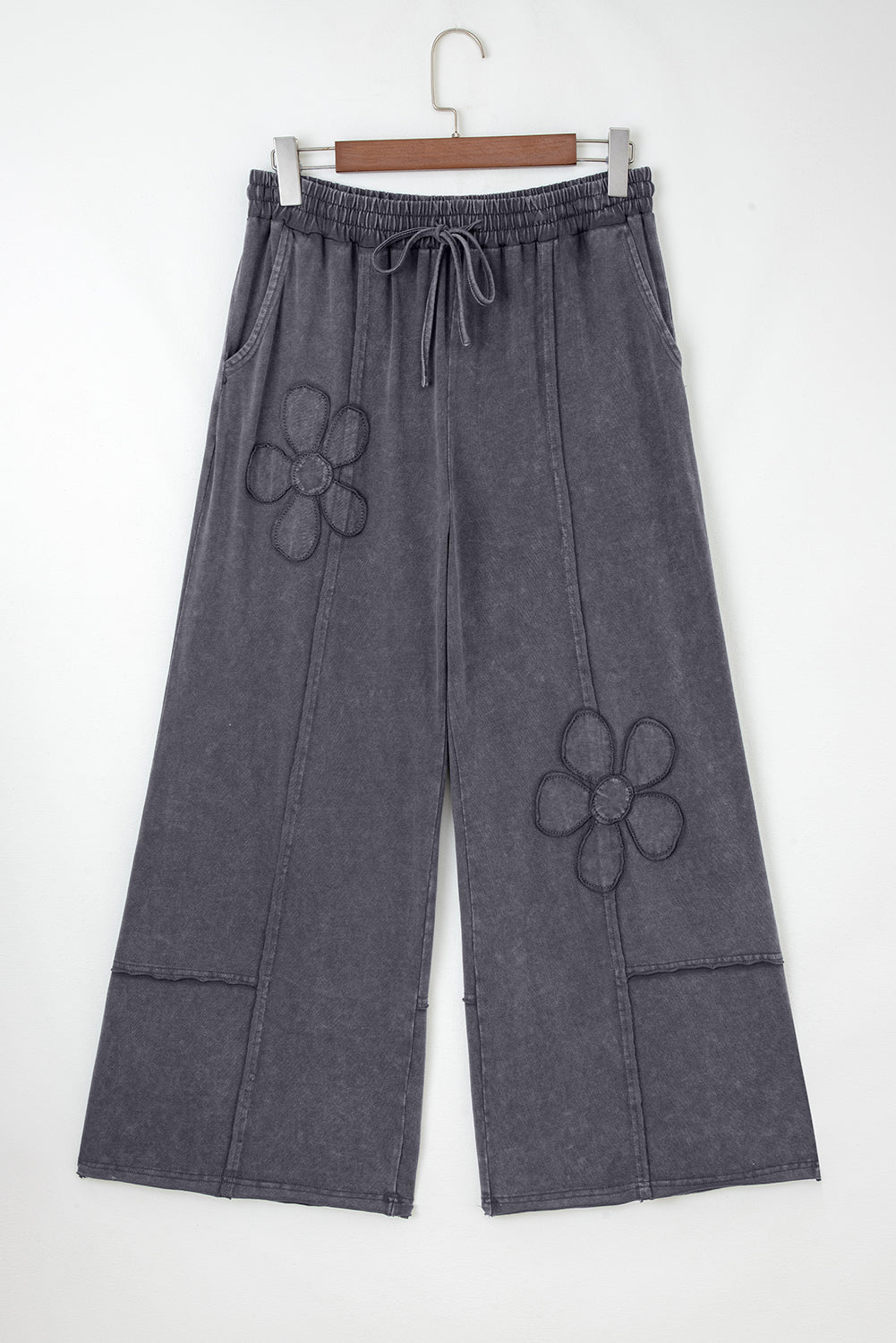 Flower Patch Mineral Washed Crop Wide Leg Trousers - eAura
