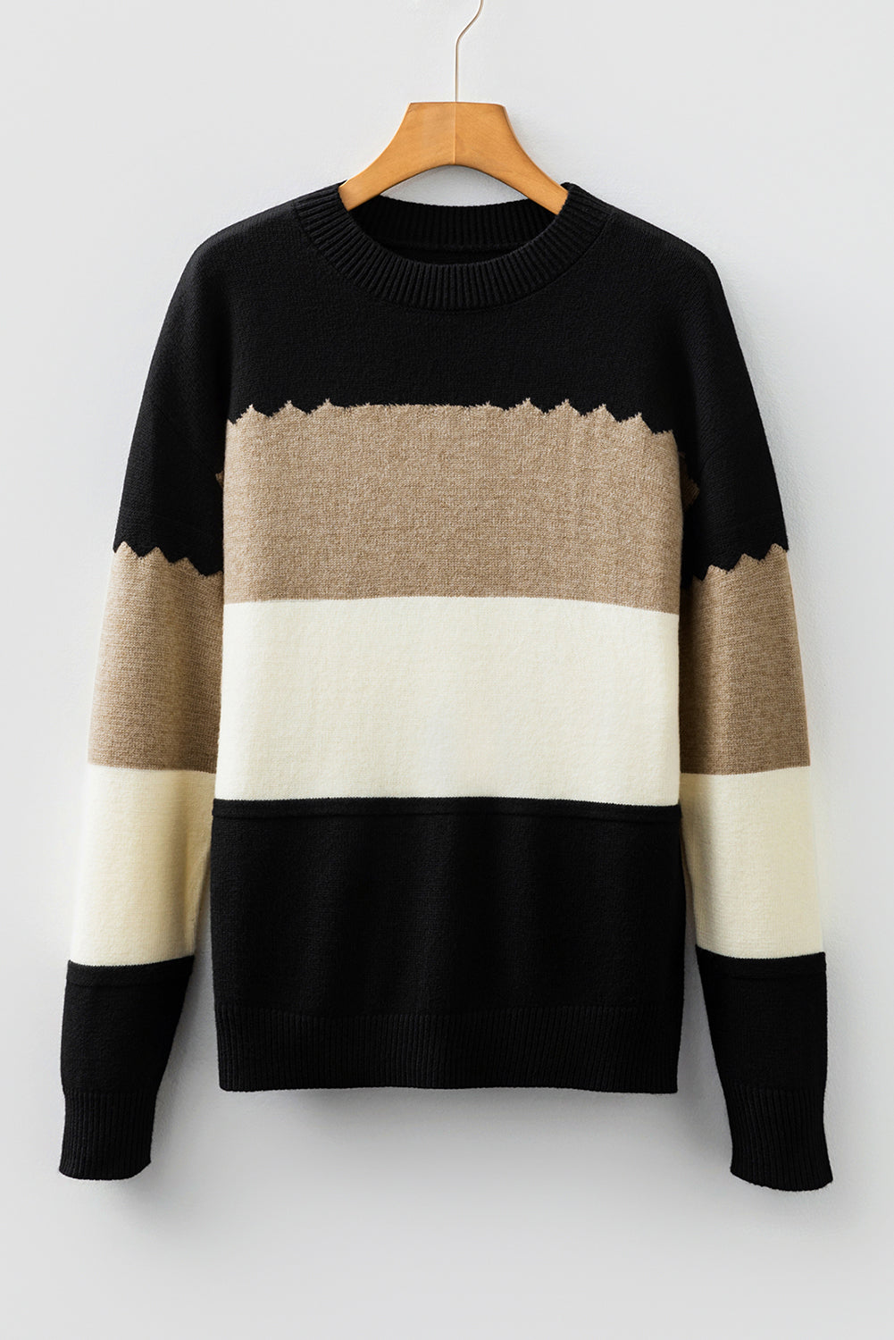 Crew Neck Drop Shoulder Sweater - eAura