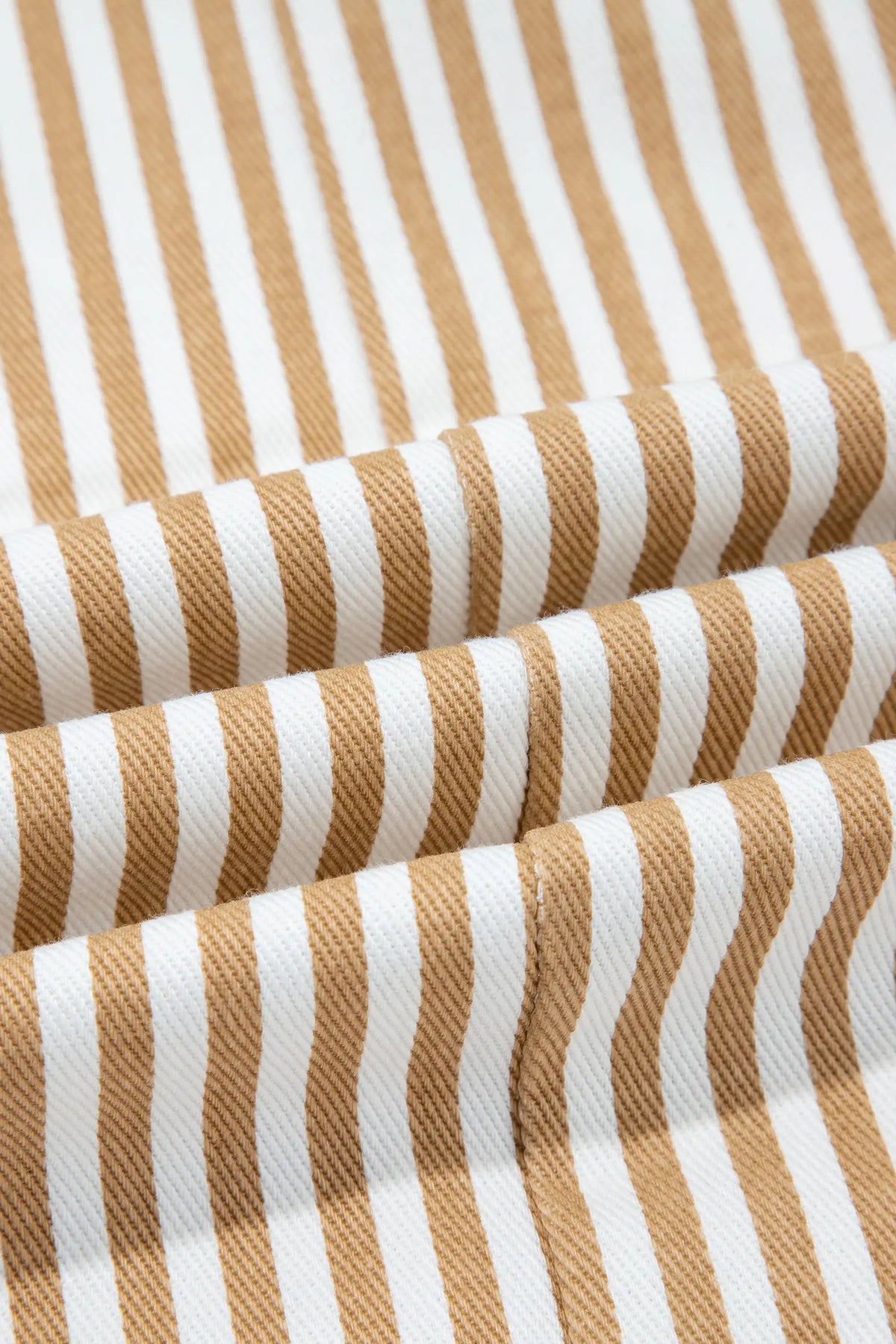 Ribbon Drawstring Waist Full-Length Shift Pant – Apricot Stripe