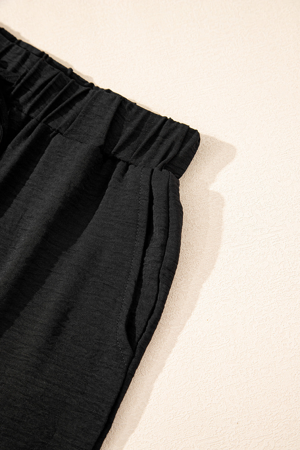 Black Buttoned Vest Drawstring Wide Leg Trousers Co-ord Set eAura