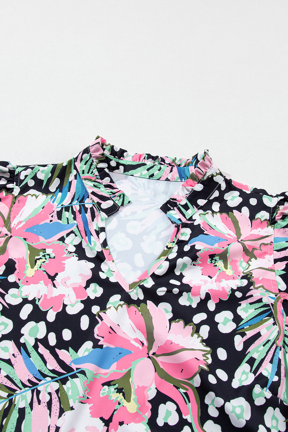 Pink Floral Ricrac Embellished Tiered Mini Dress eAura