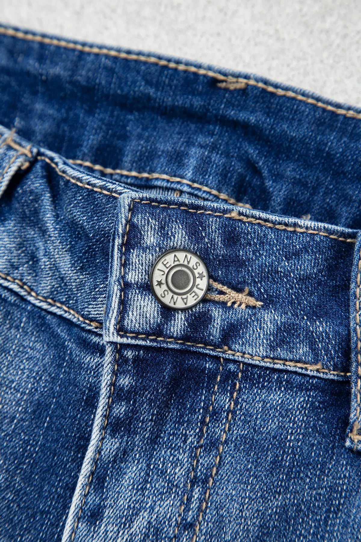 Western Embroidered Flare Full Length Jeans – Blue