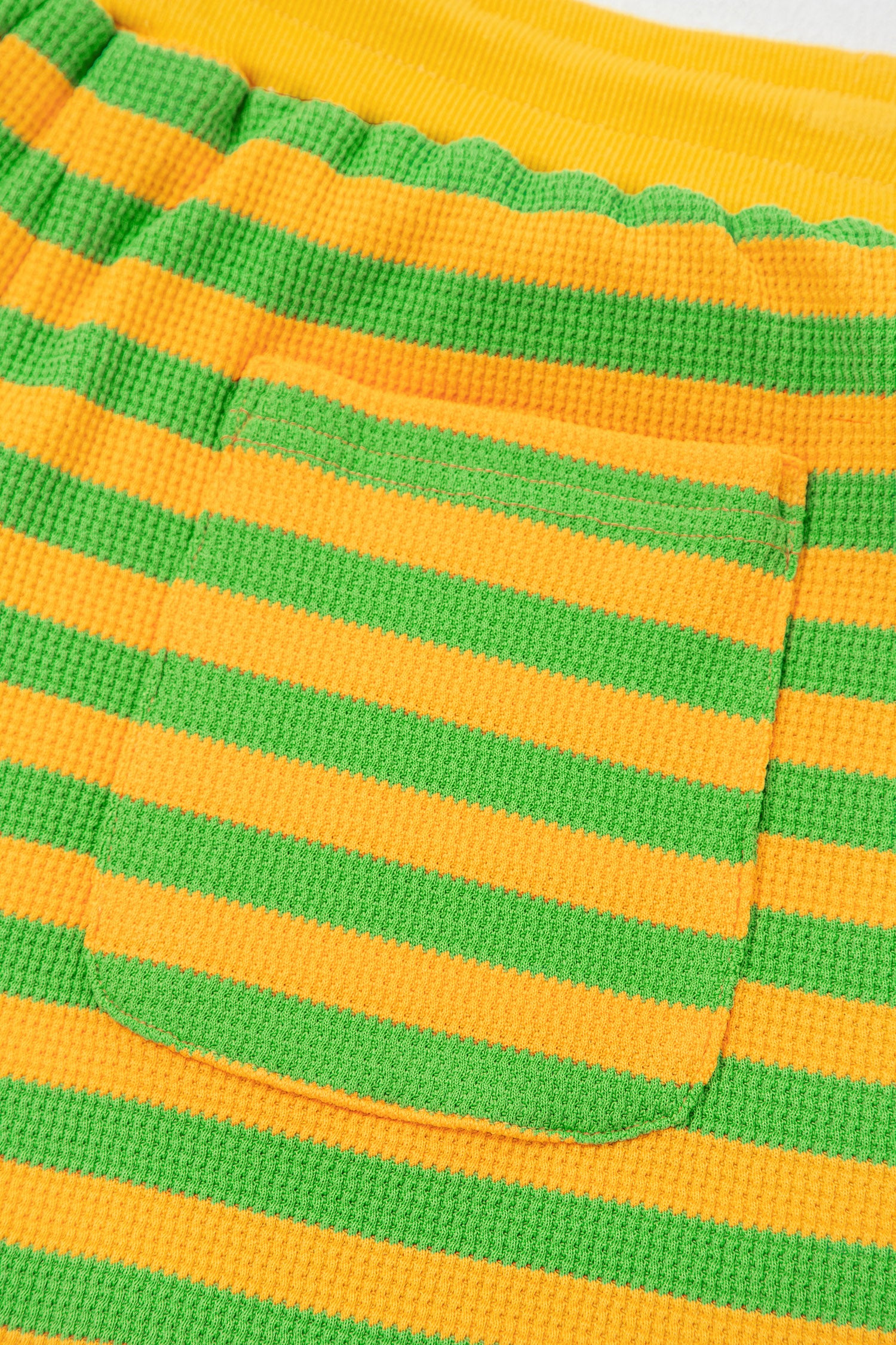 Puff Short Sleeve T Shirt Matching Shorts Set – Green Stripe