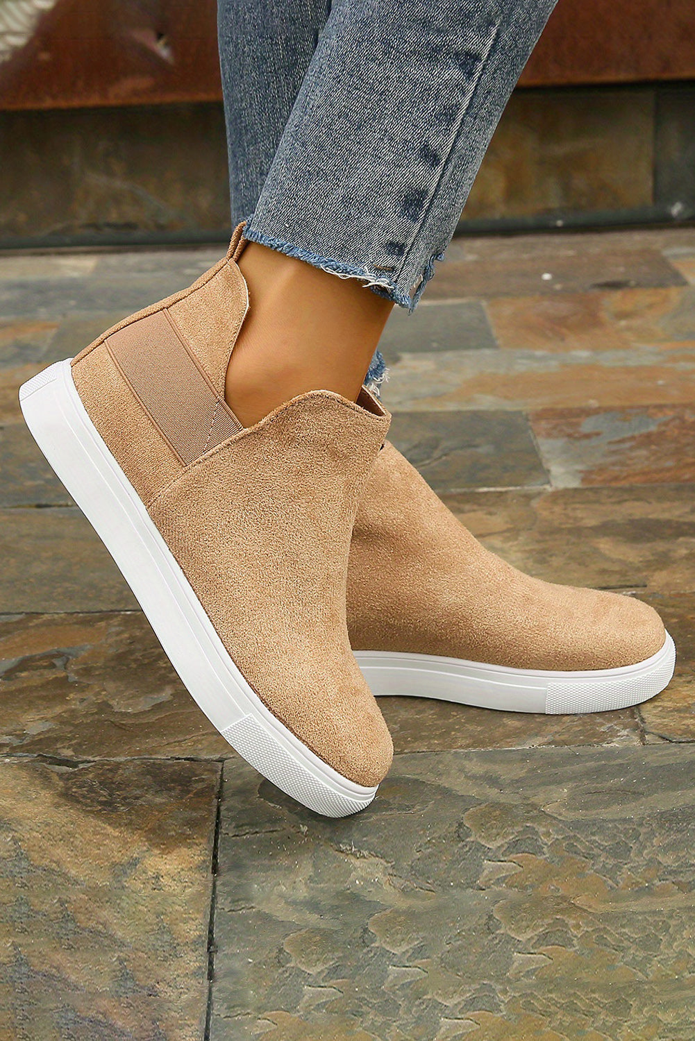 Camel High Top Slip-on Casual Boots - eAura
