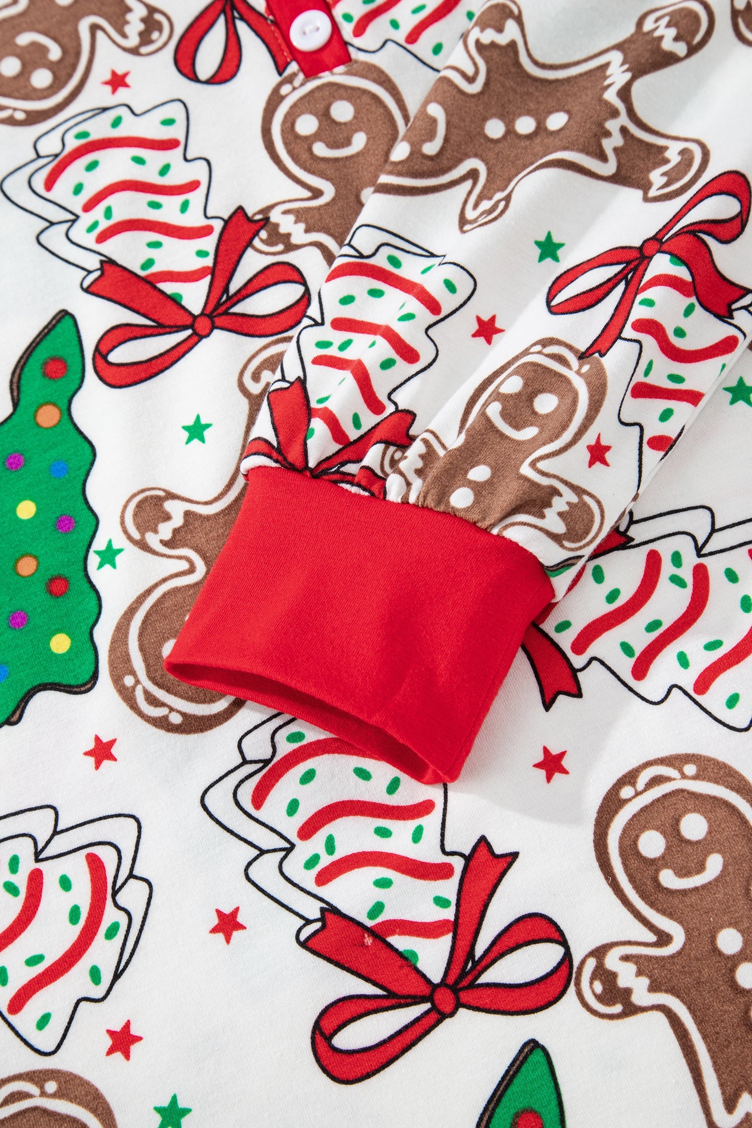 White Christmas Pattern Button V-Neck Pyjamas - eAura