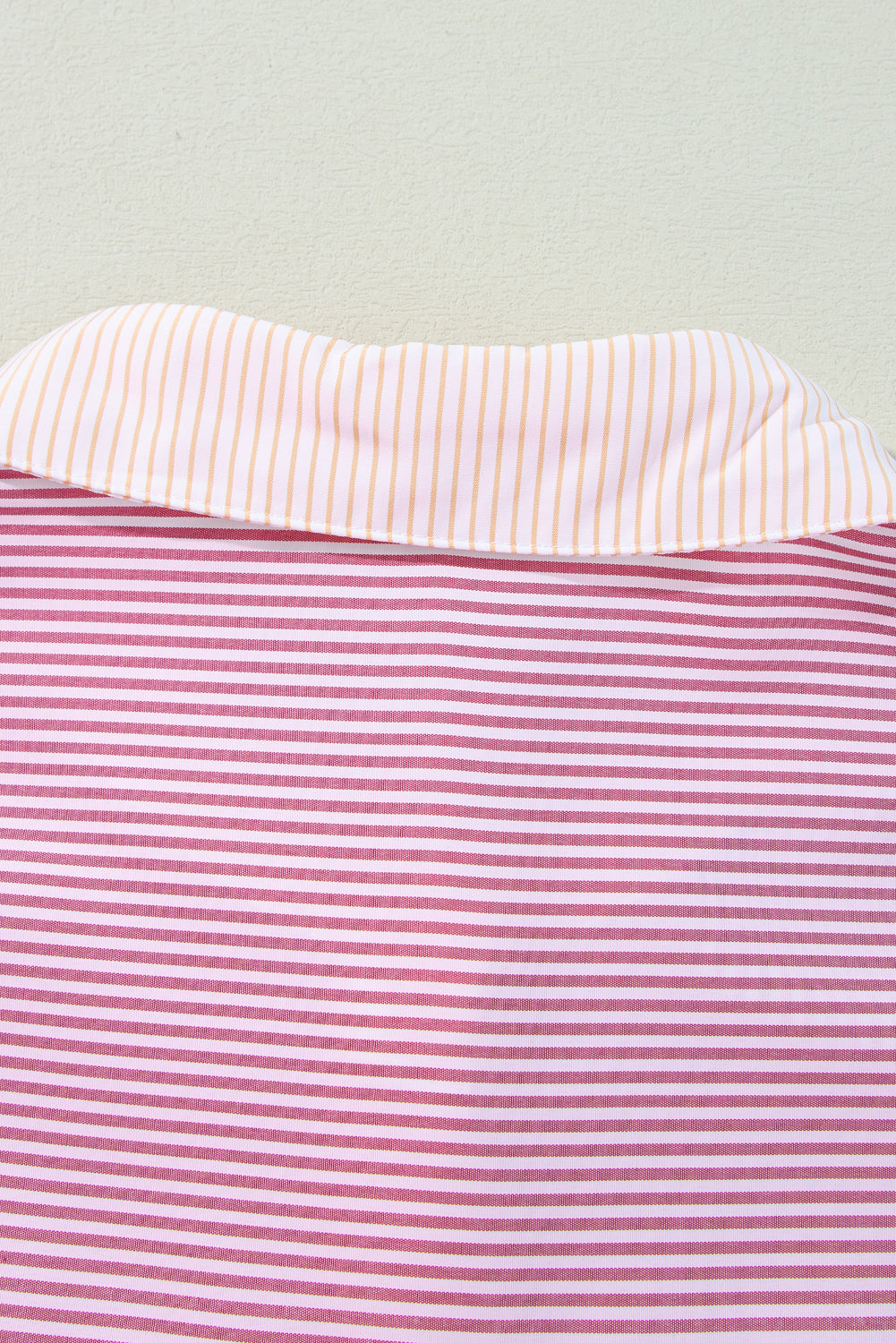 Pink Stripe Print Colourblock Plus Size Shirt BB Fashion Outlet