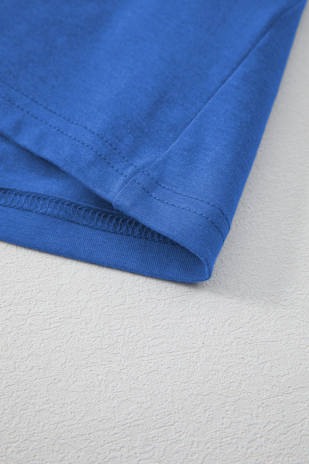 Sky Blue Vintage MOTHERHOOD Letter Graphic T Shirt eAura