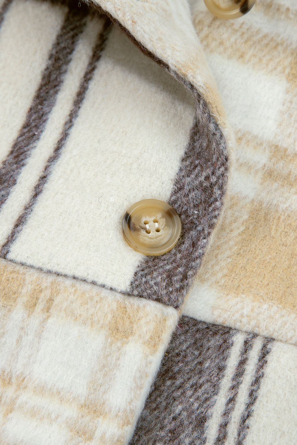 Multicolour Plaid Patchwork Side Pockets Buttoned Shacket - eAura