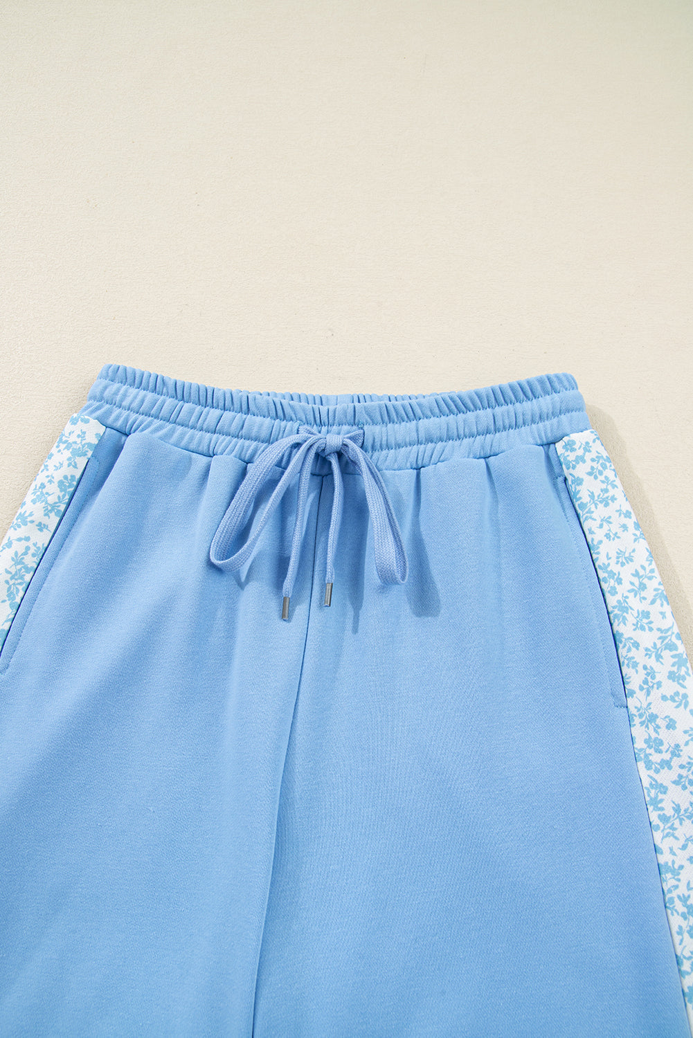 Floral Patchwork Drop Shoulder Pullover and Sweatpants Lounge Set - eAura