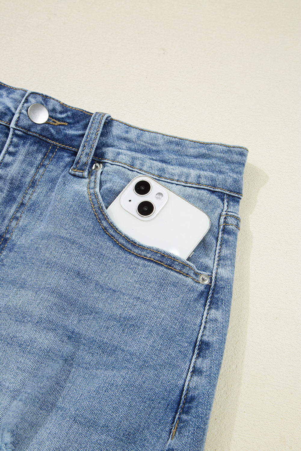 Irregular Distressed Bottom Denim Midi Skirt - eAura