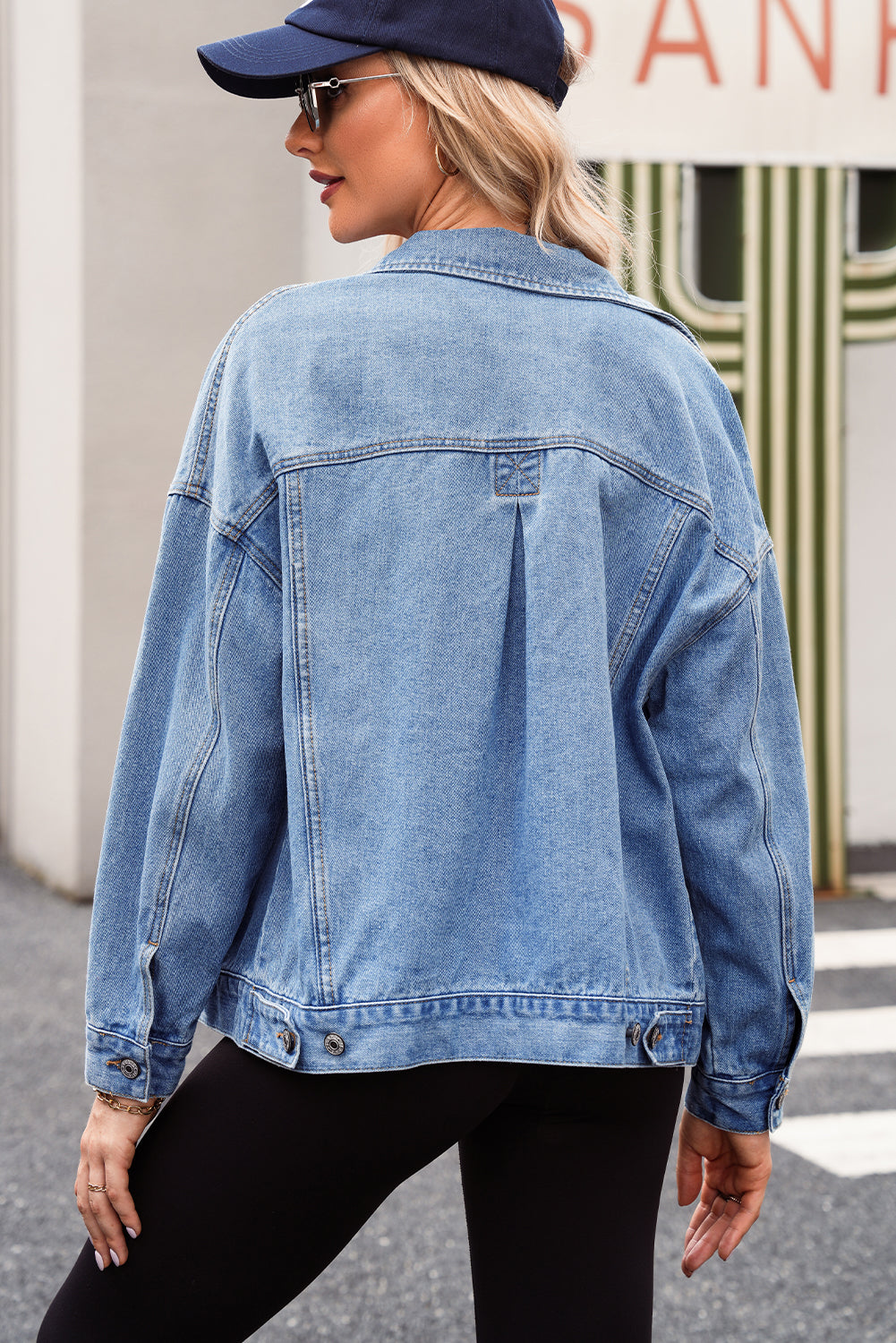 Wild Wind Washed Oversize Pocketed Denim Jacket eAura