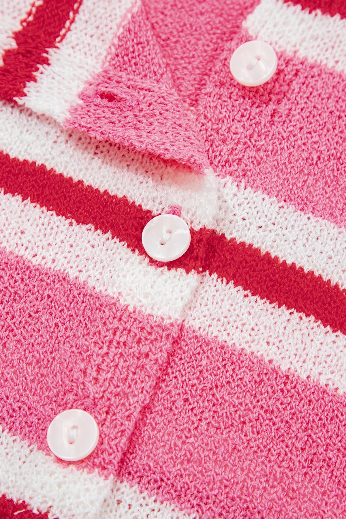 Striped Drop Shoulder Button Cardigan – Blue Stripe