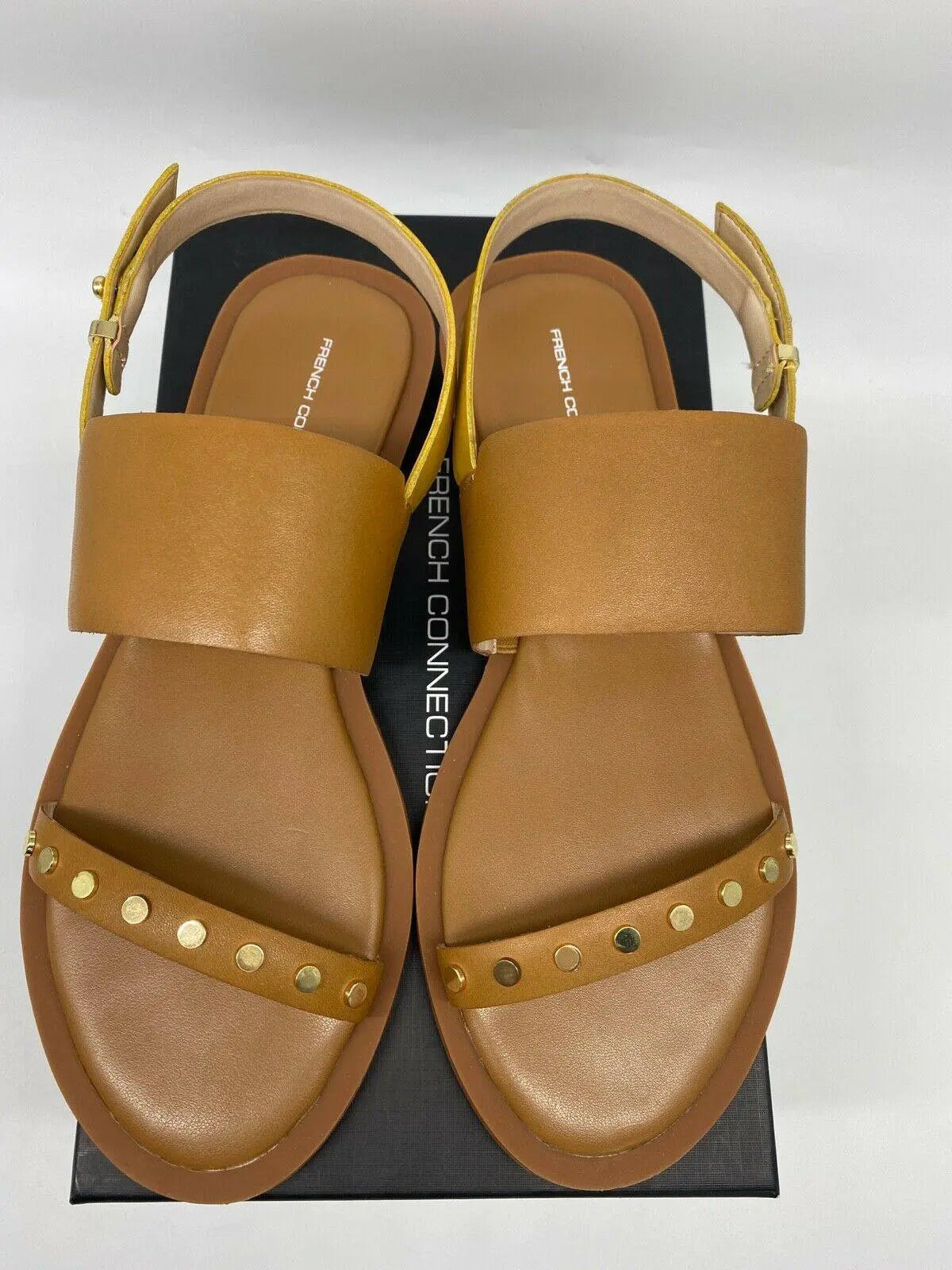 French Connection Leather Flat Strappy Sandals RRP £75 Sizes: 4 5 6 - BB Fashion Outlet