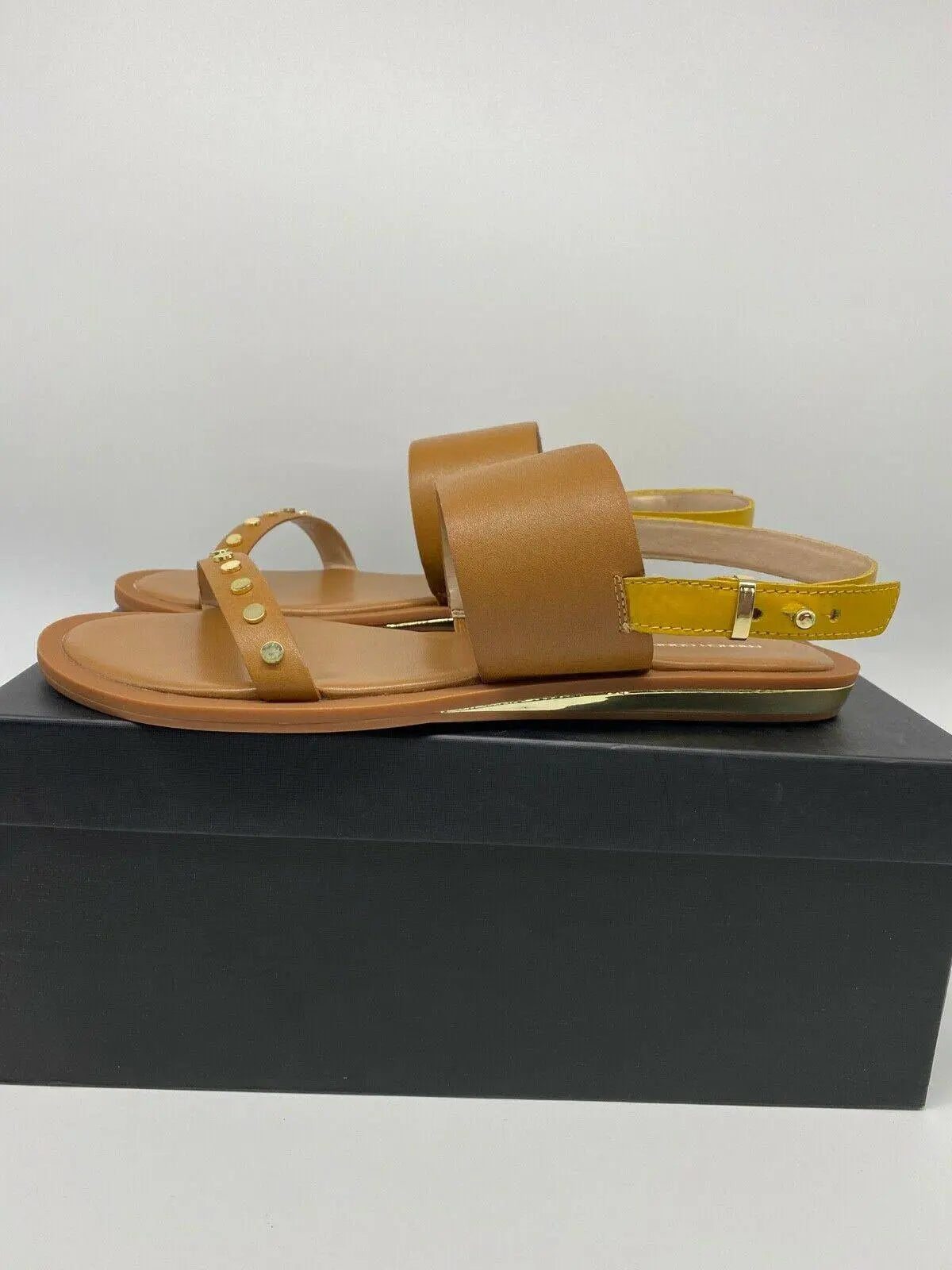 French Connection Leather Flat Strappy Sandals RRP £75 Sizes: 4 5 6 - BB Fashion Outlet